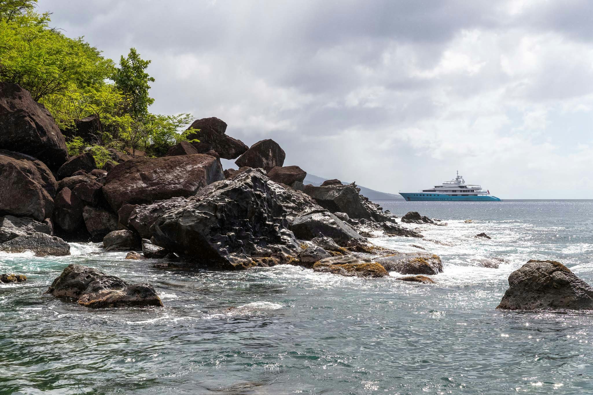 a boat on the water aboard AXIOMA Yacht for Charter