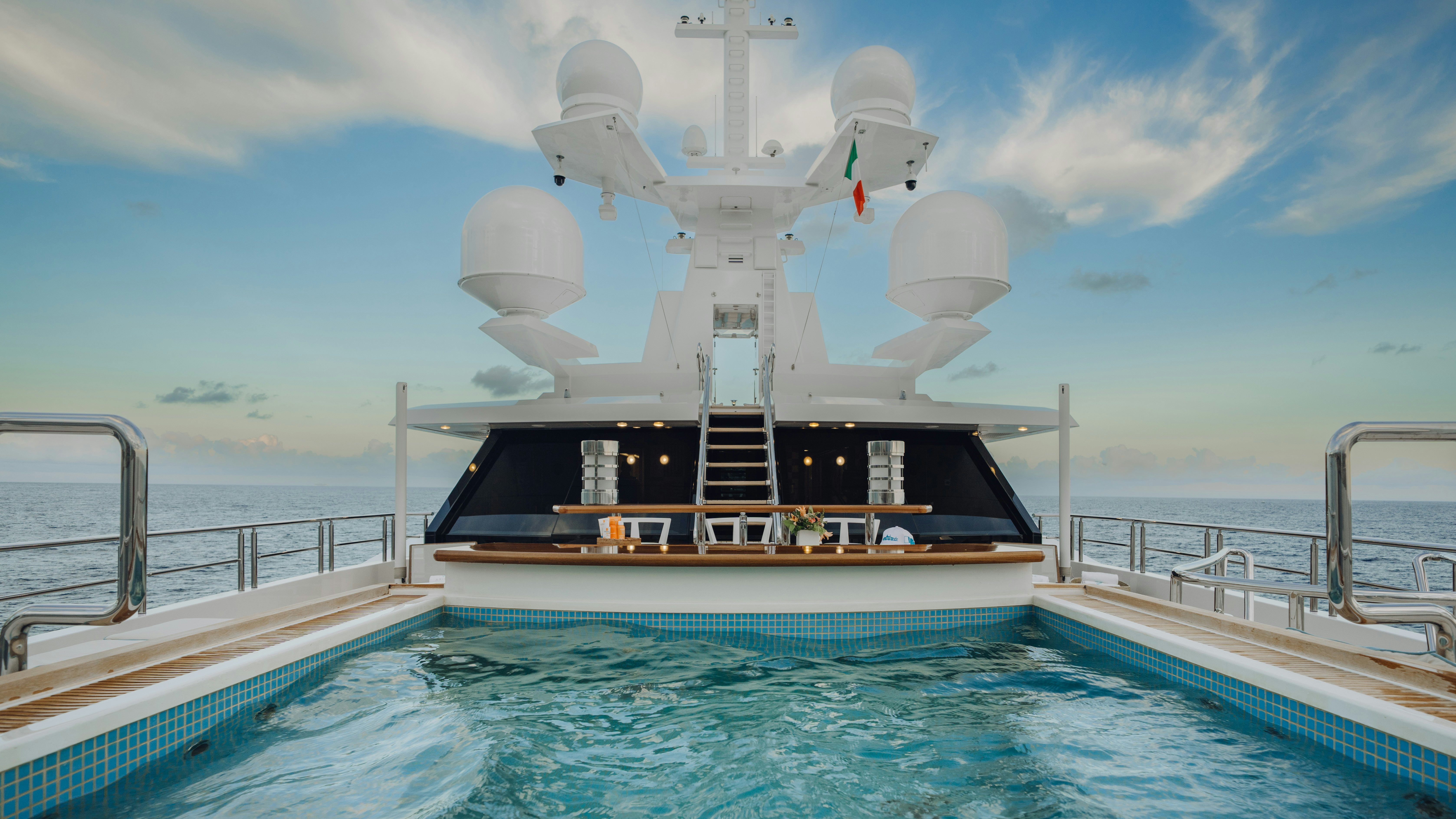 a boat in the water aboard AXIOMA Yacht for Sale