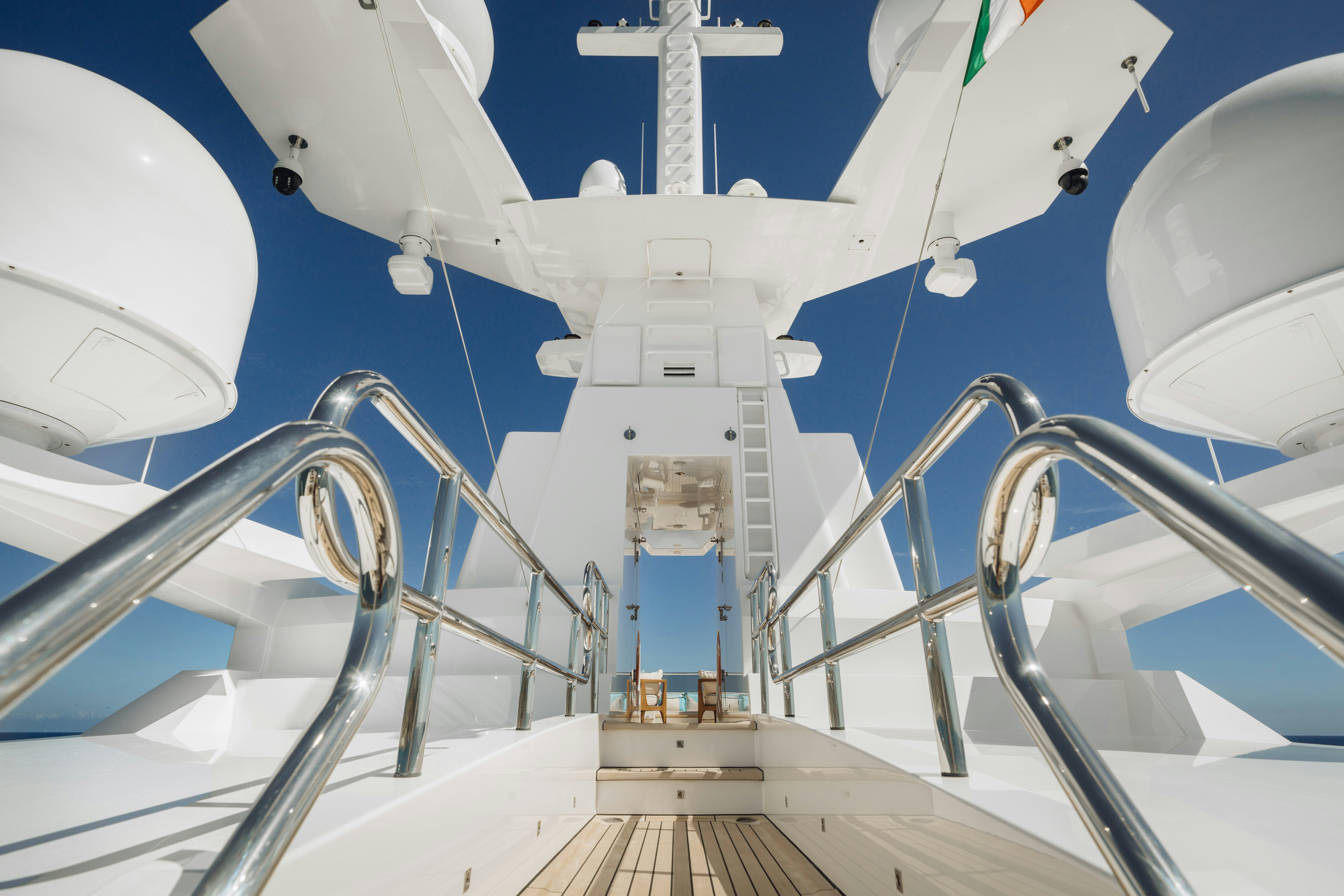 a white space ship aboard AXIOMA Yacht for Sale