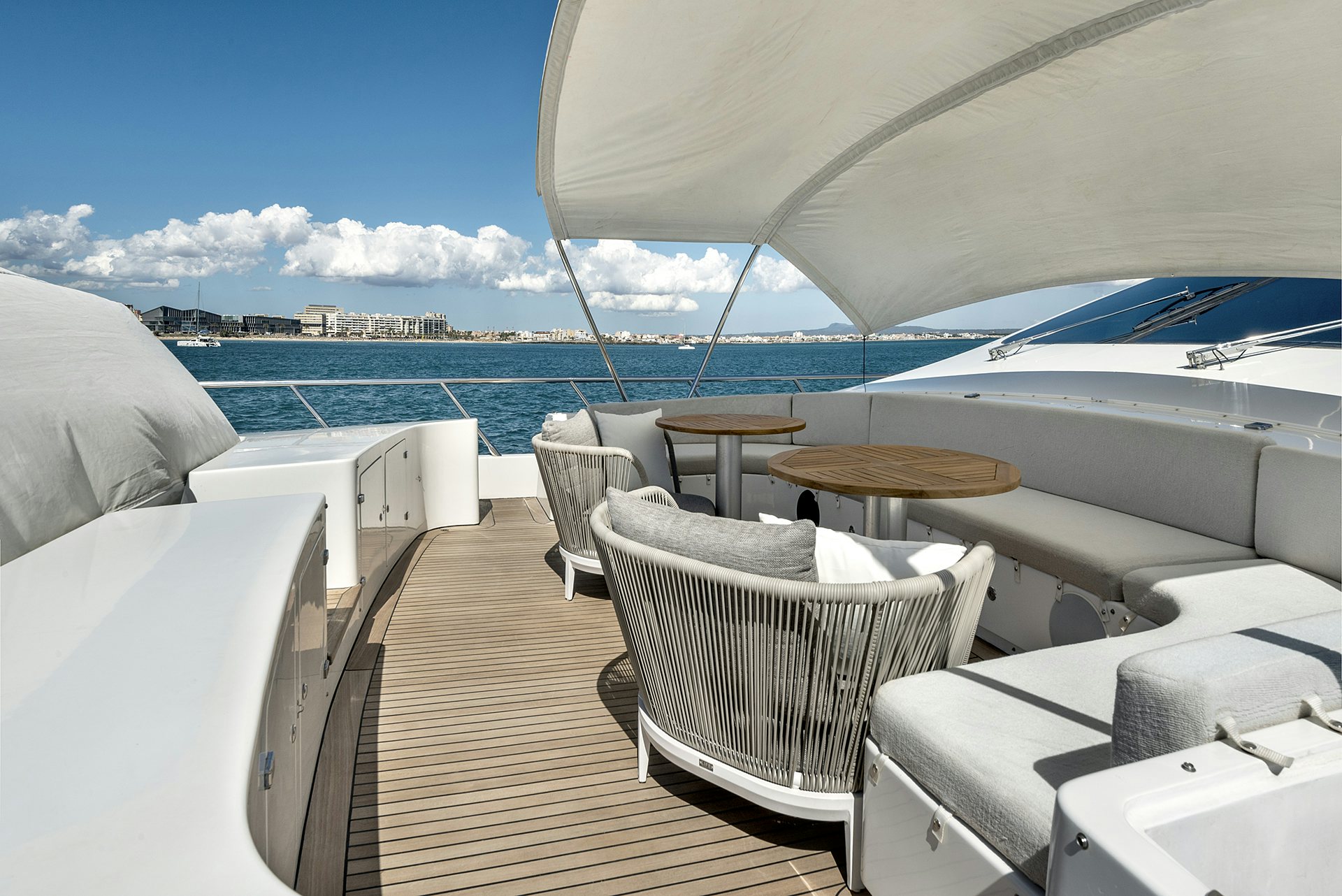 a boat on the water aboard MRS GREY Yacht for Charter