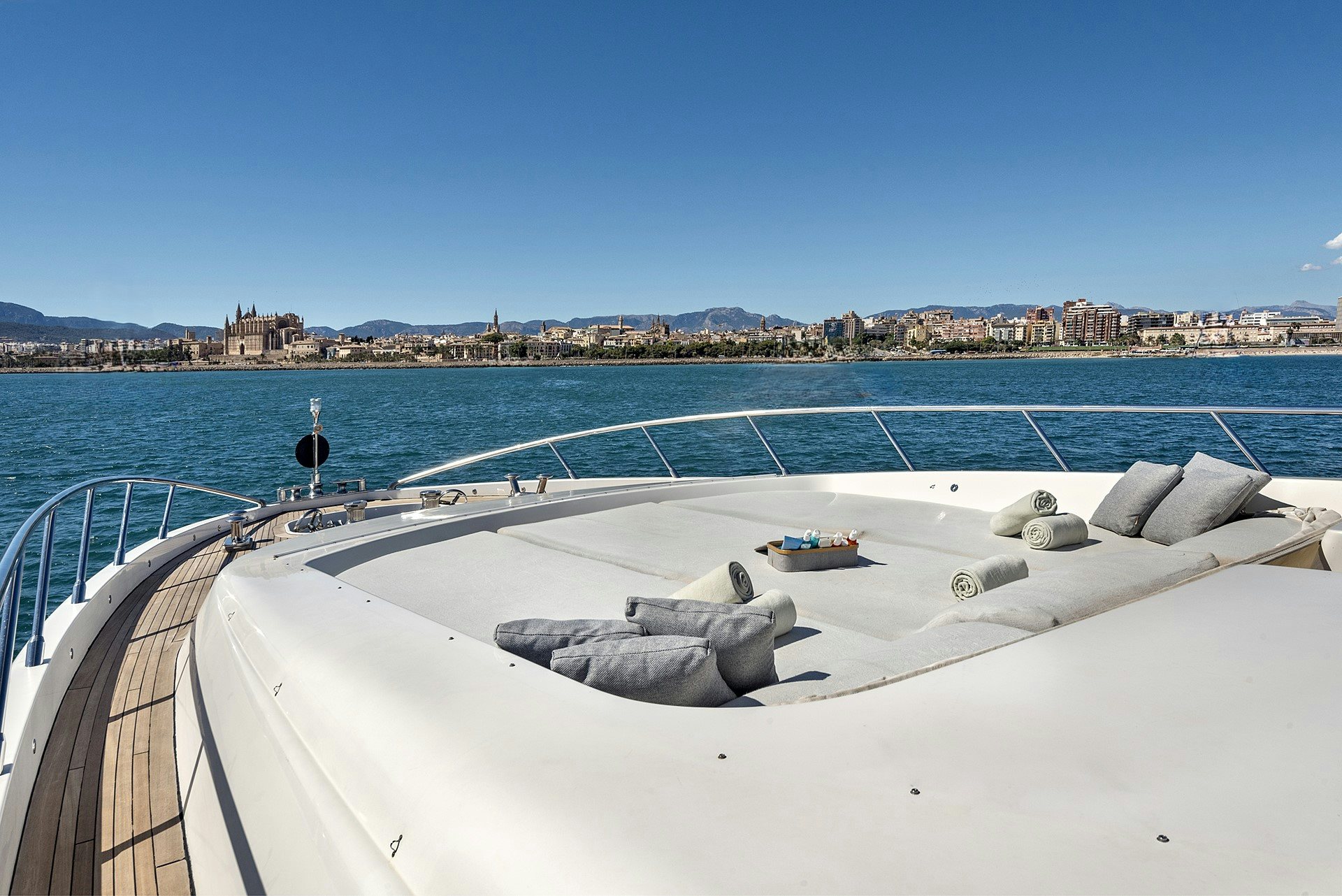 a boat on the water aboard MRS GREY Yacht for Charter