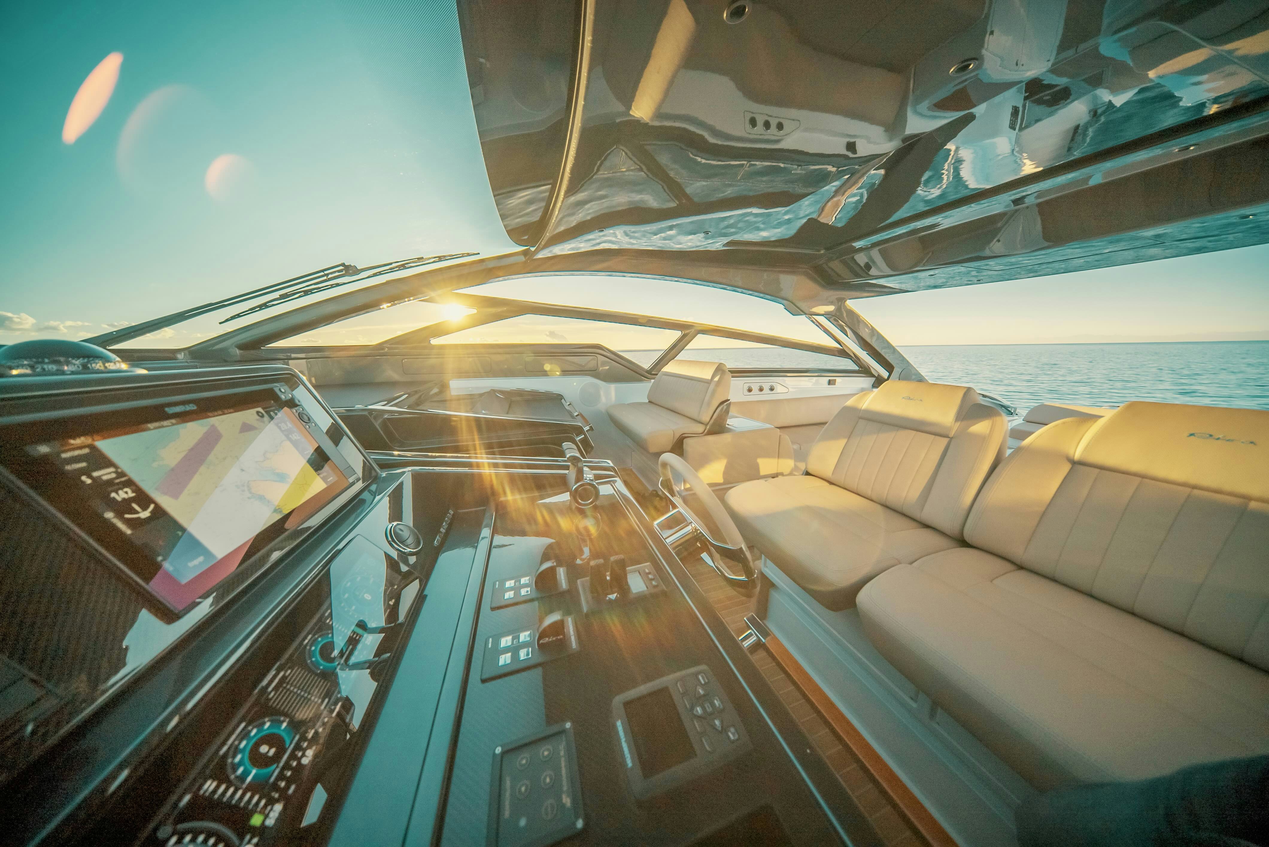 a view of the cockpit of a plane aboard DIABLE Yacht for Sale