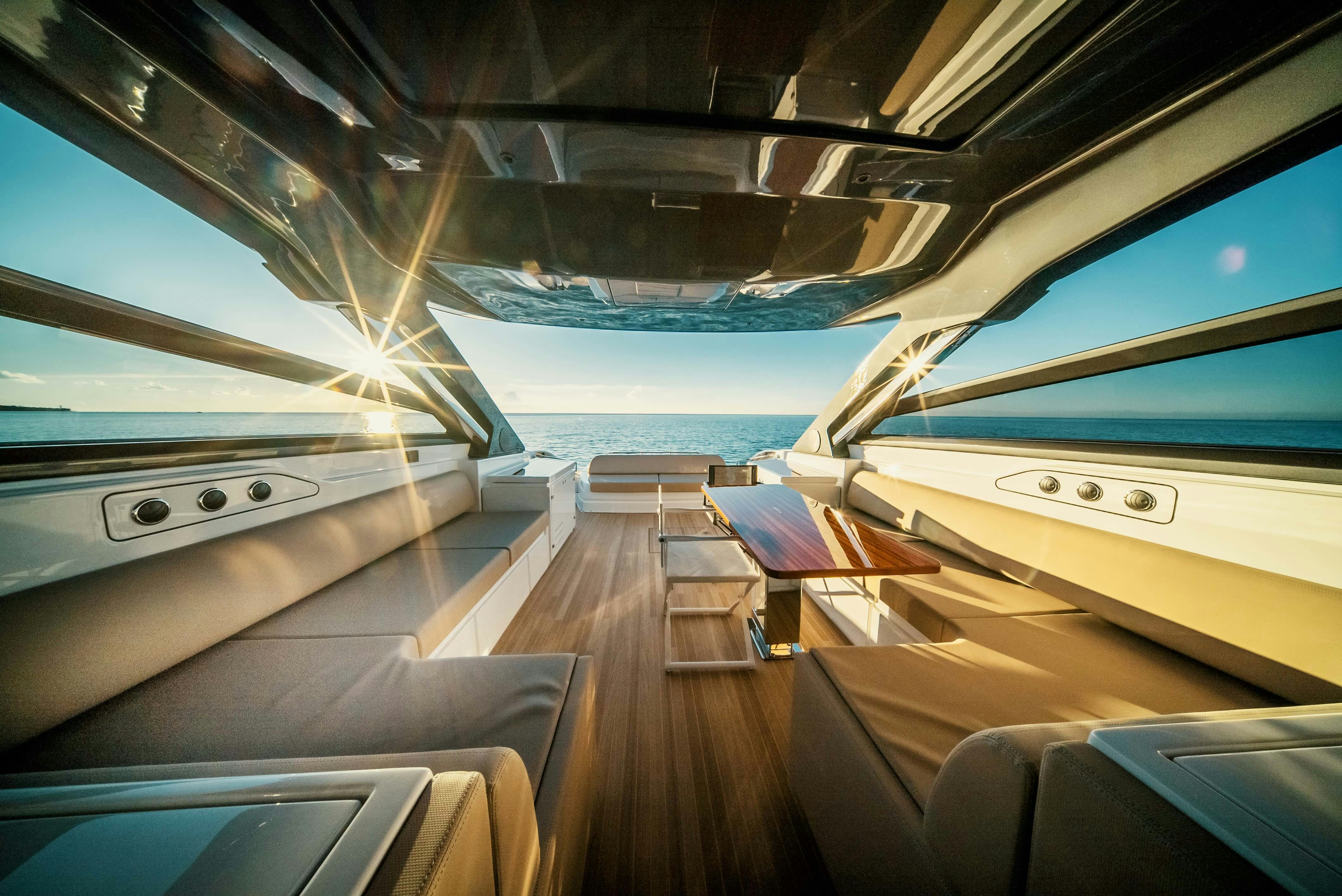 inside of a boat aboard DIABLE Yacht for Sale