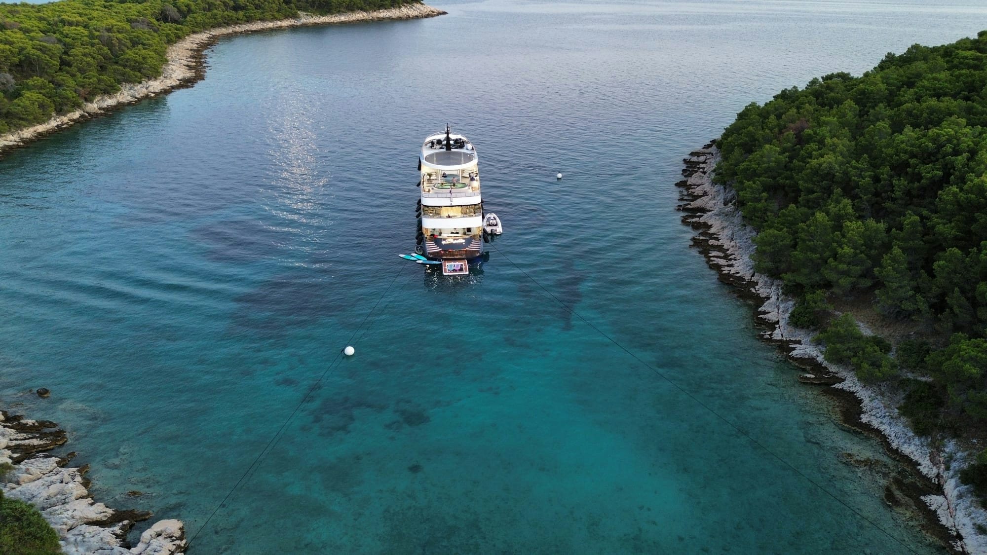 a boat on the water aboard BELLA Yacht for Charter