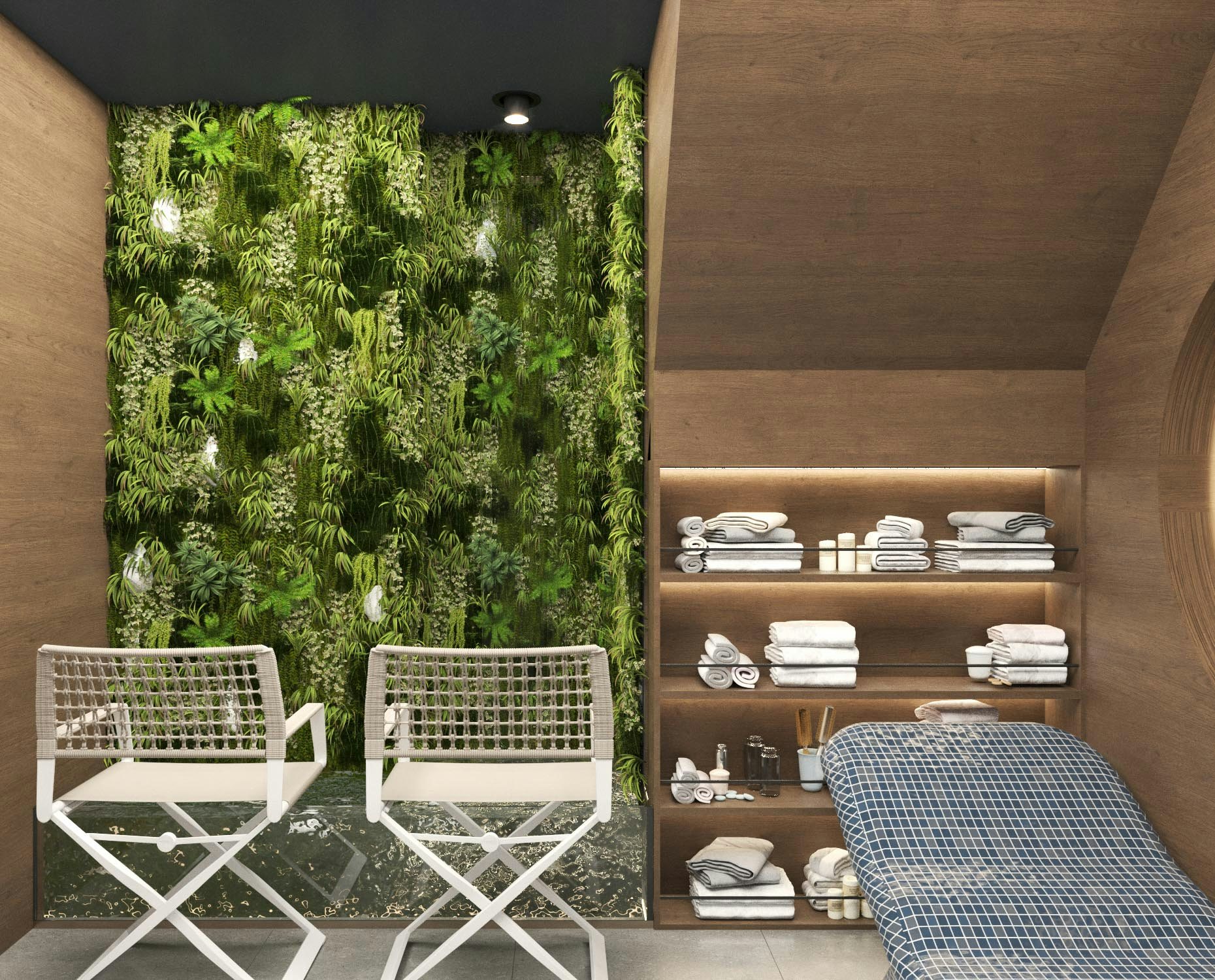 a patio with a table and chairs aboard BELLA Yacht for Charter