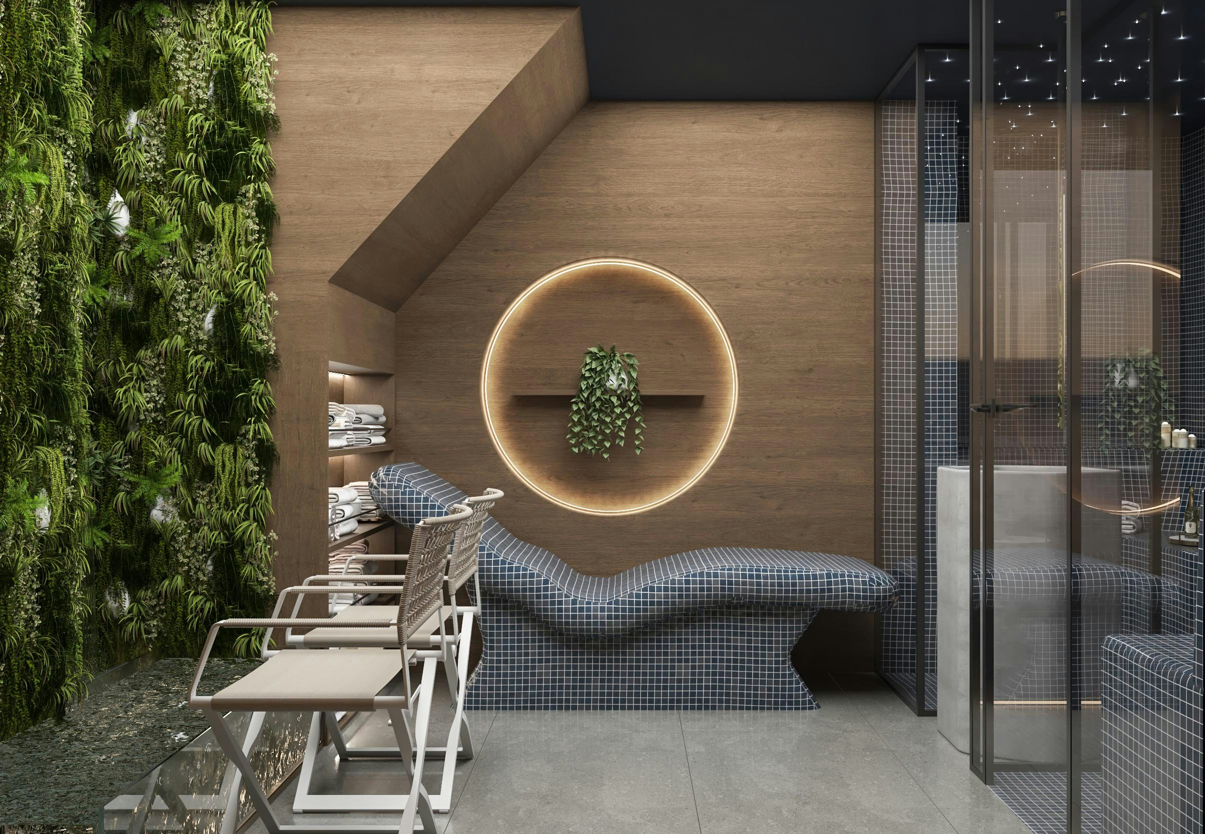 a person sitting in a chair outside a building aboard BELLA Yacht for Charter