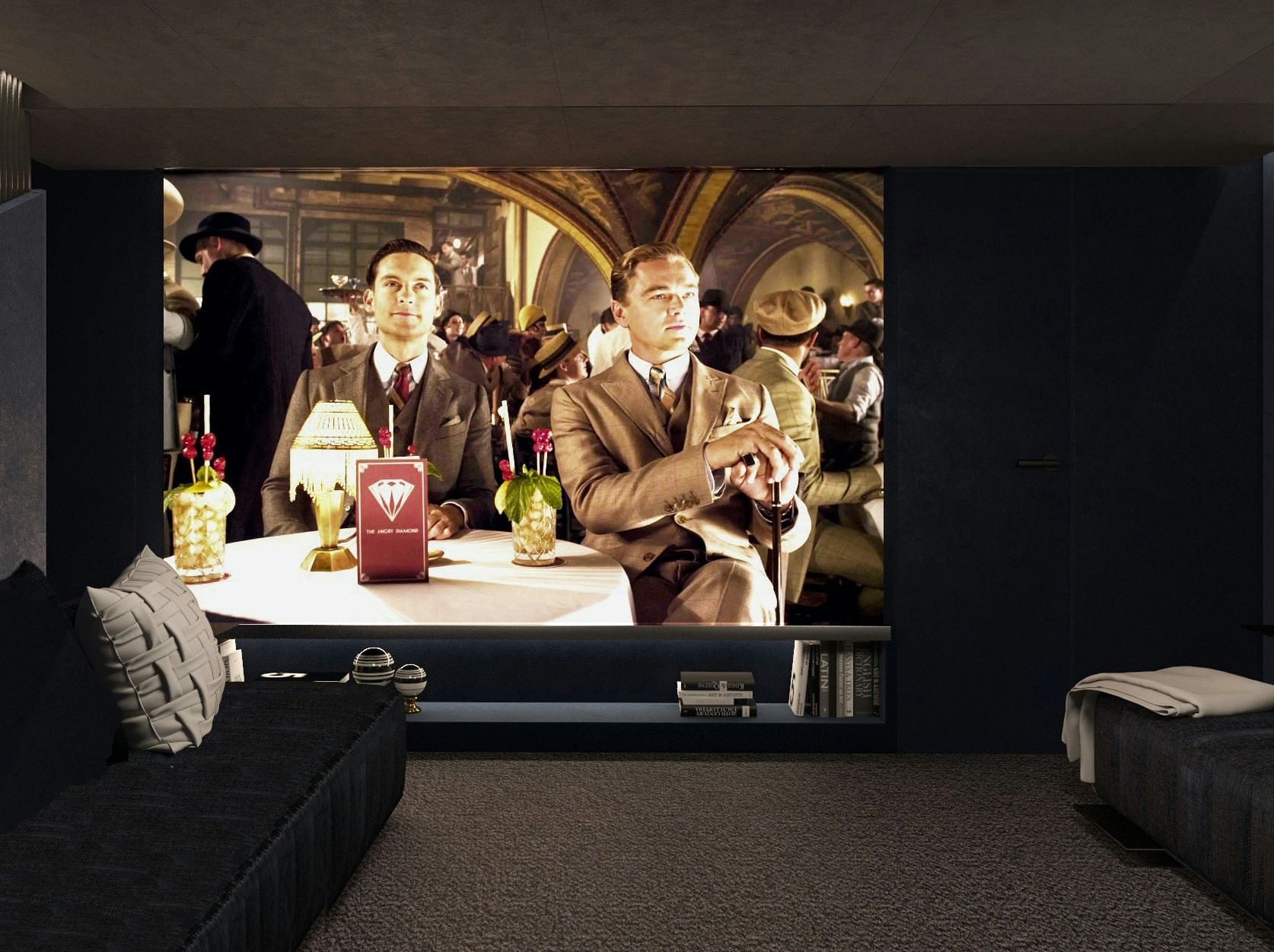 Tobey Maguire et al. in a room aboard BELLA Yacht for Charter