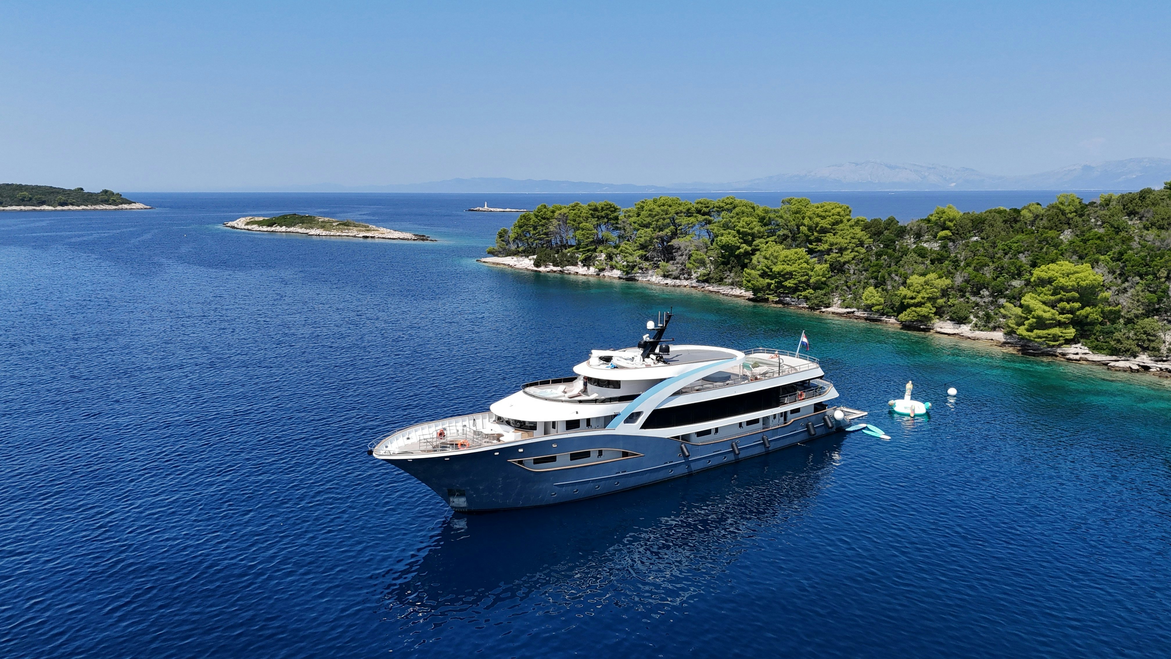 a boat in the water aboard BELLA Yacht for Charter