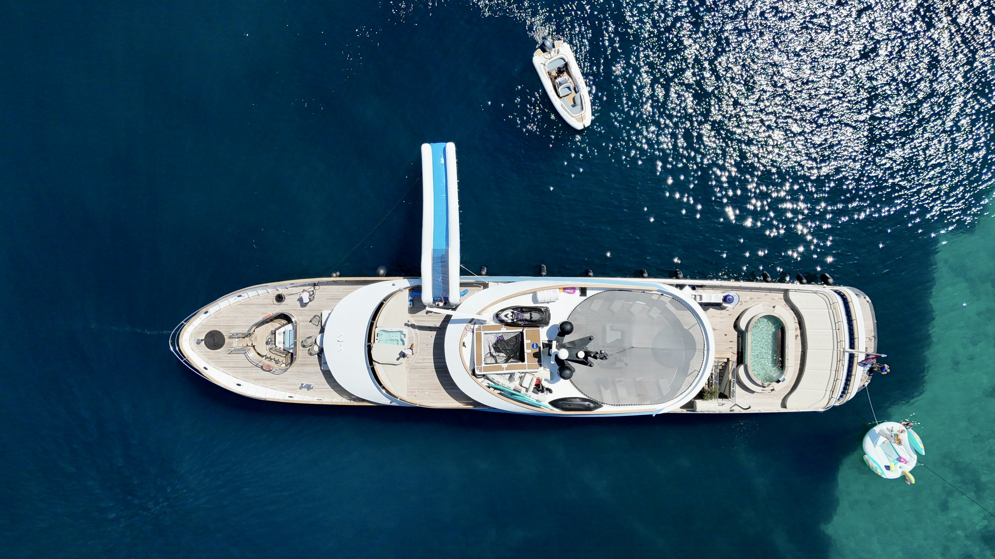 a space shuttle in the water aboard BELLA Yacht for Charter