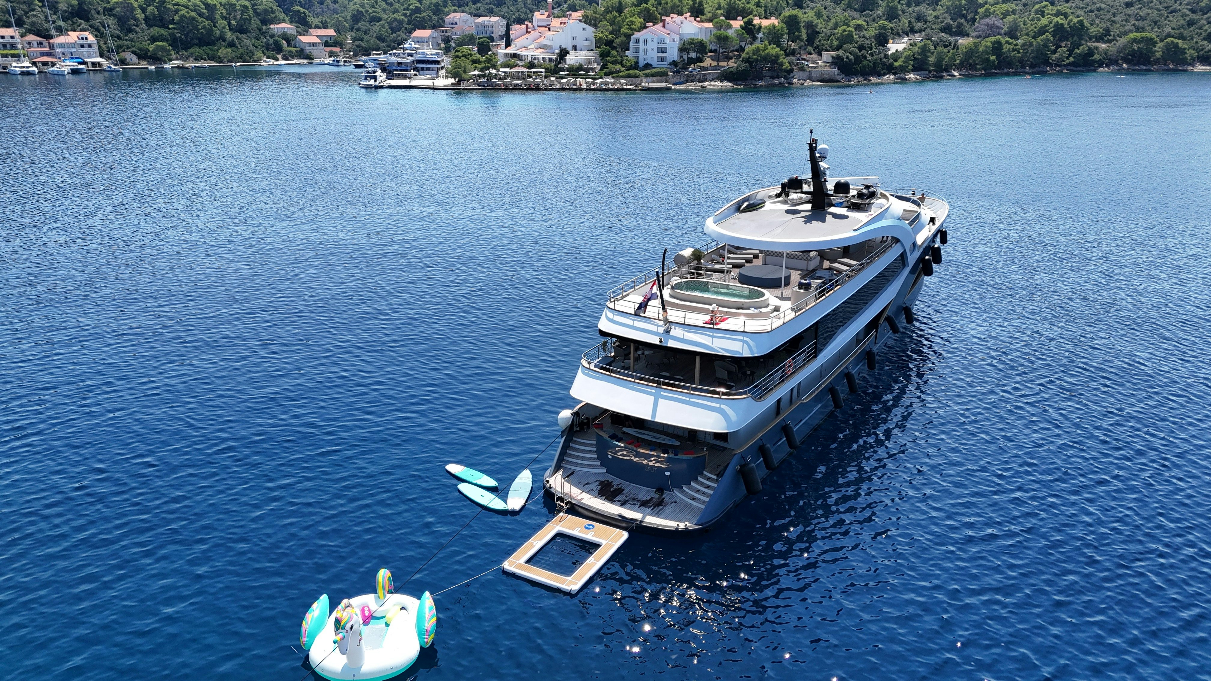 a boat on the water aboard BELLA Yacht for Charter