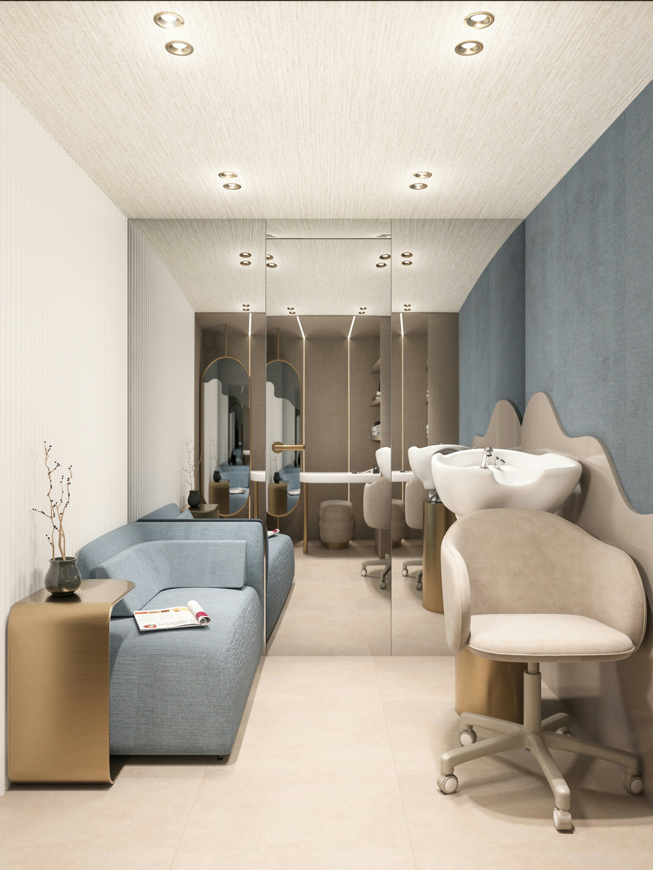 a room with a chair and a table aboard BELLA Yacht for Charter