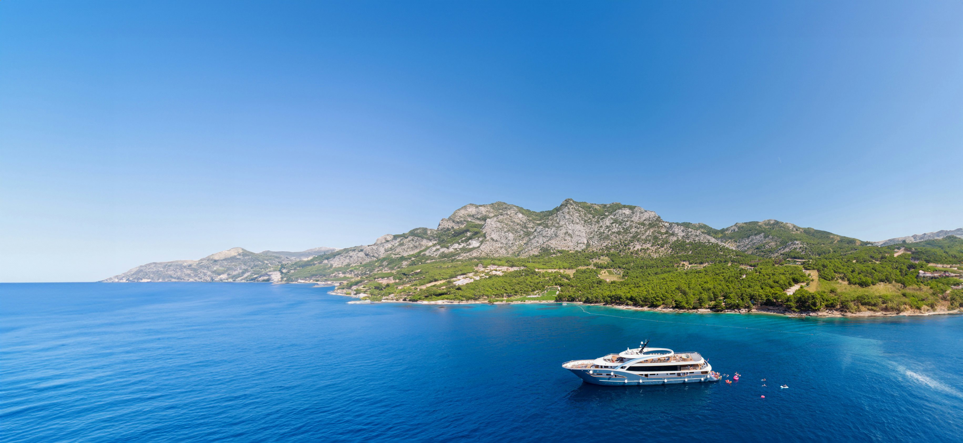 a boat on the water aboard BELLA Yacht for Charter