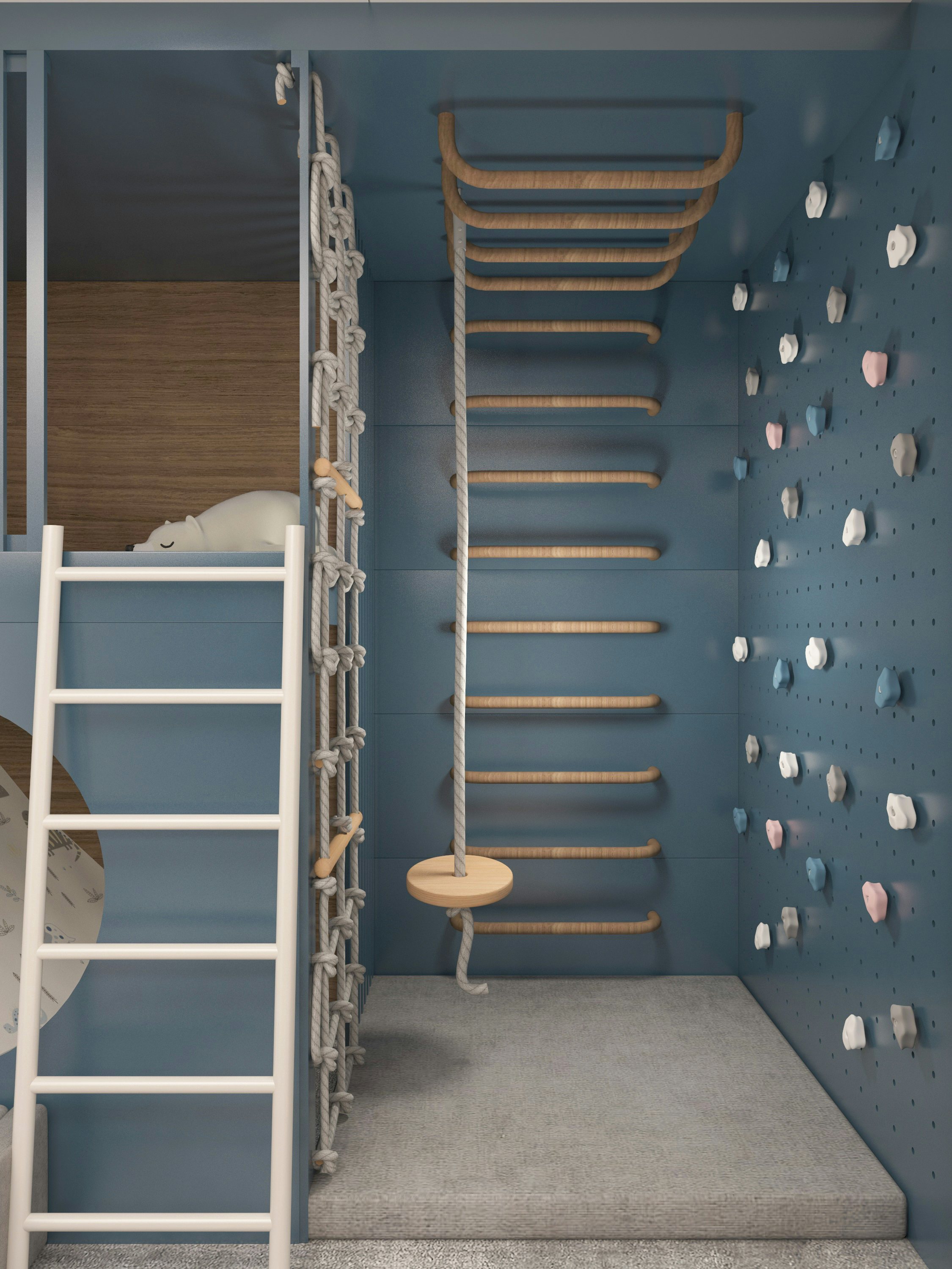 a room with a closet full of objects aboard BELLA Yacht for Charter