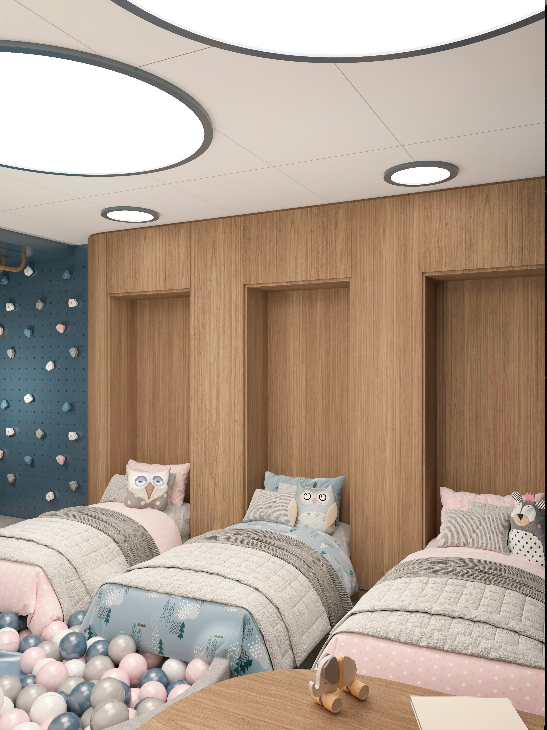 a room with a table and a bed aboard BELLA Yacht for Charter