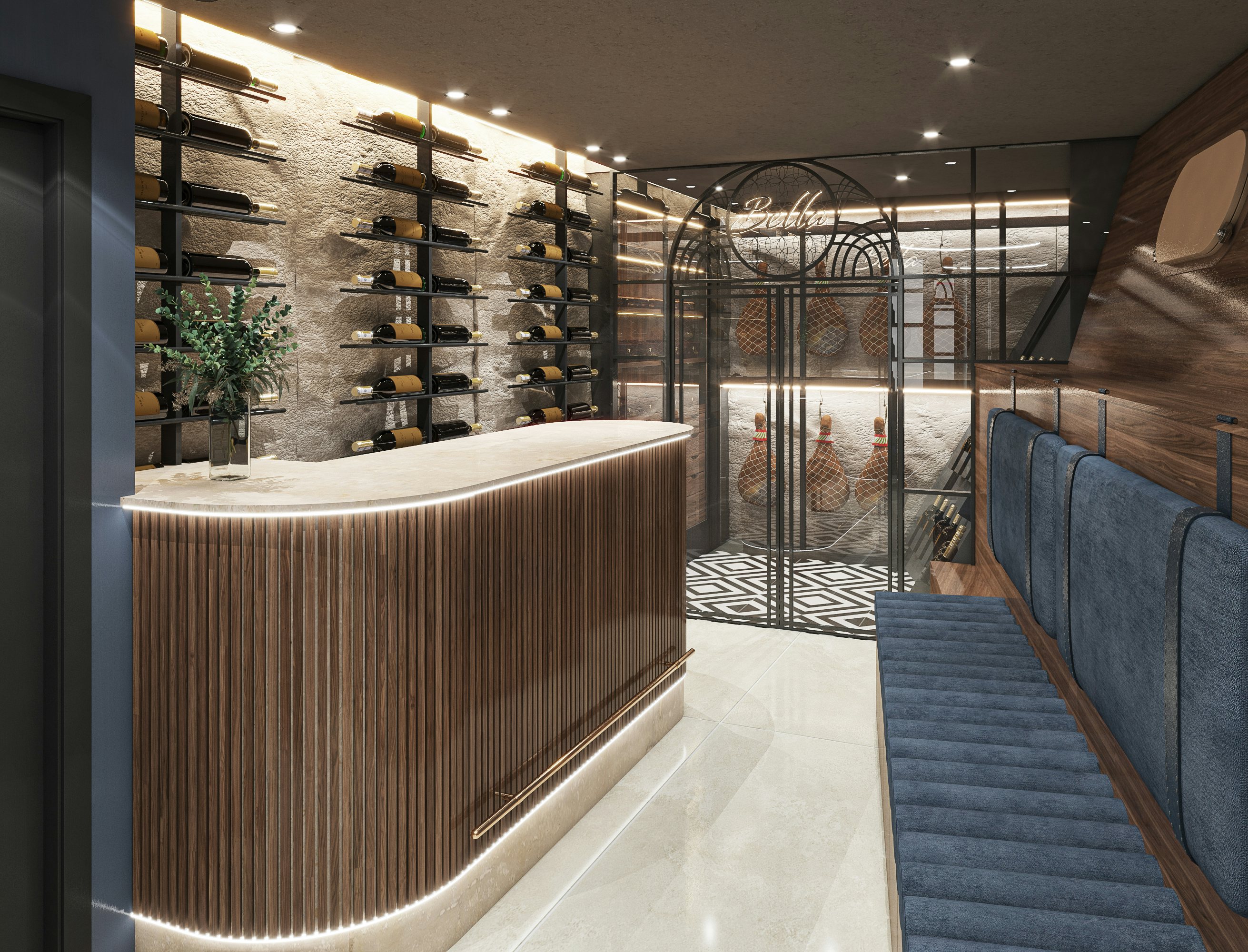 a room with a large table and chairs aboard BELLA Yacht for Charter