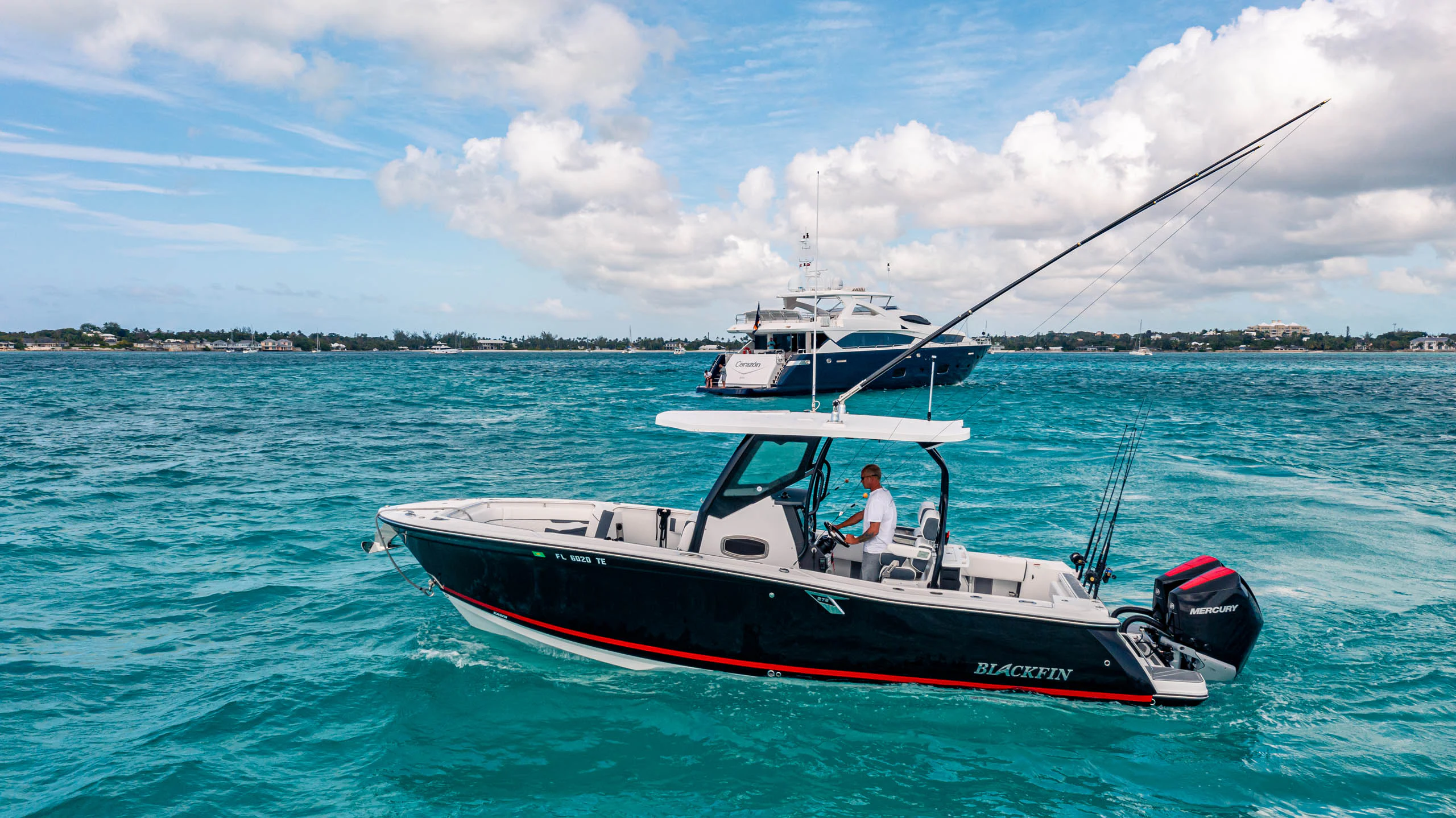 a boat in the water aboard LUNA ROSSA Yacht for Charter
