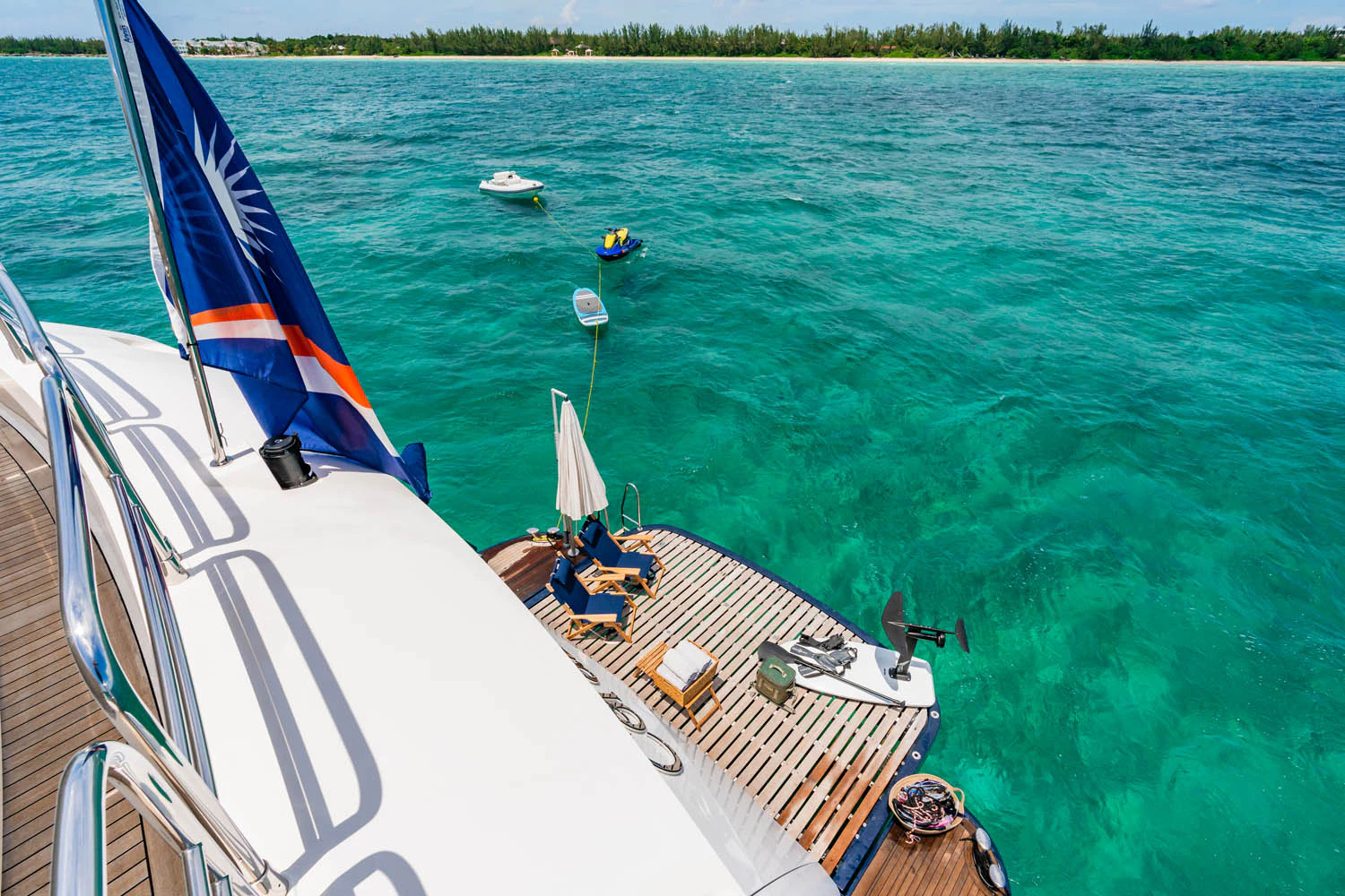 a boat on the water aboard LUNA ROSSA Yacht for Charter