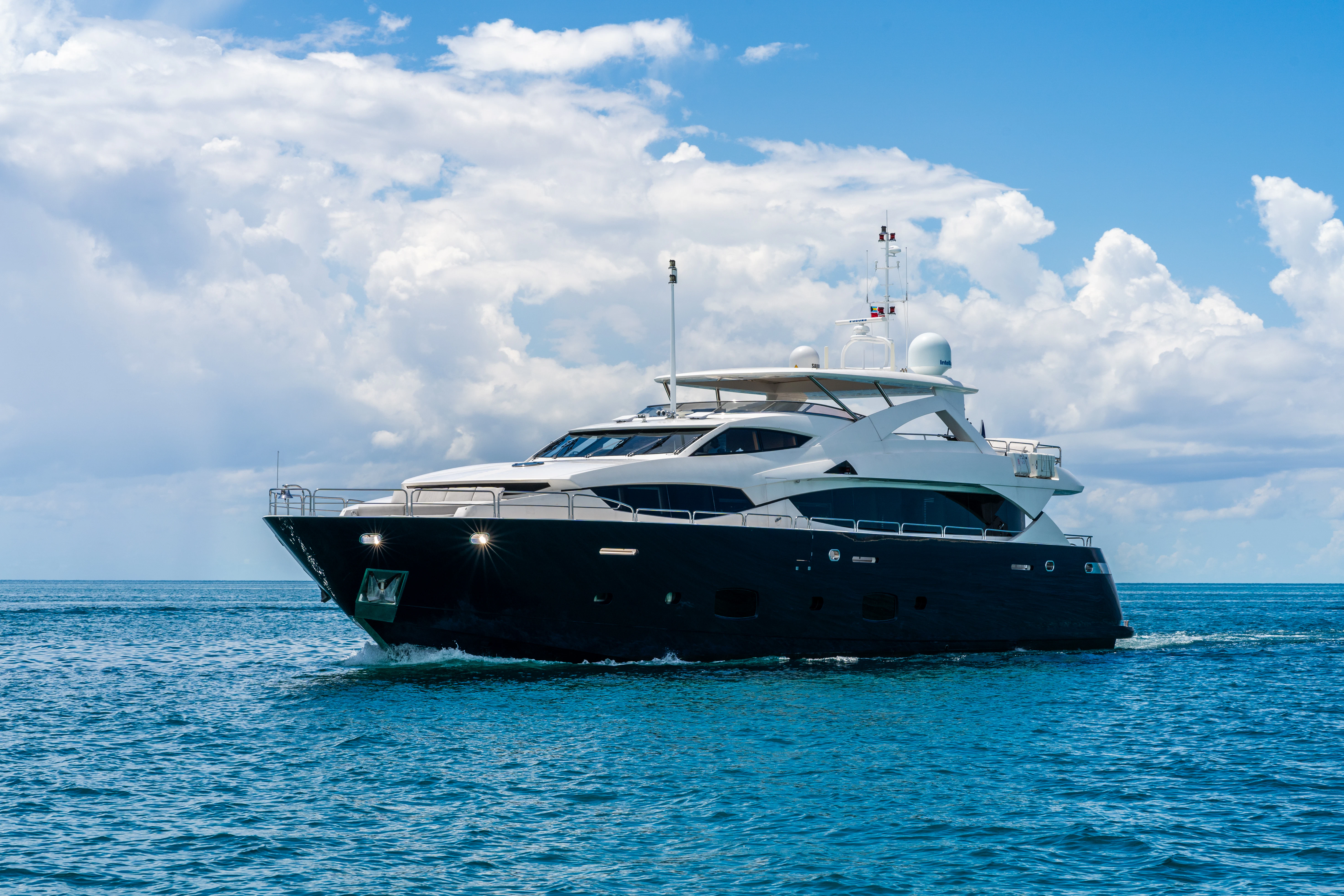a boat on the water aboard LUNA ROSSA Yacht for Charter