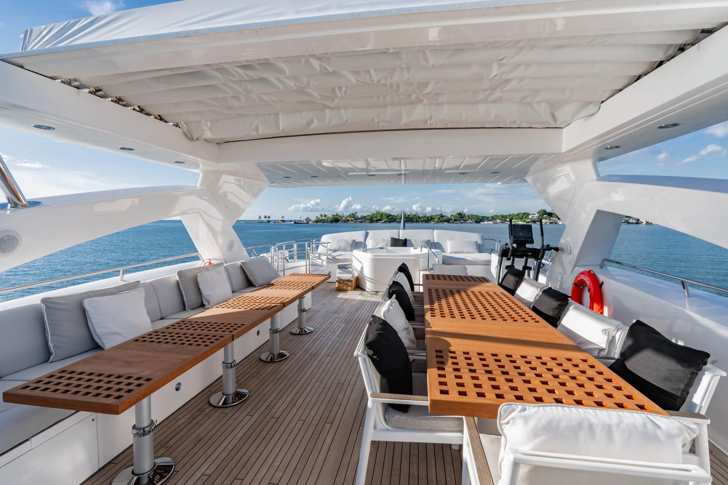 a deck on a boat aboard LUNA ROSSA Yacht for Charter
