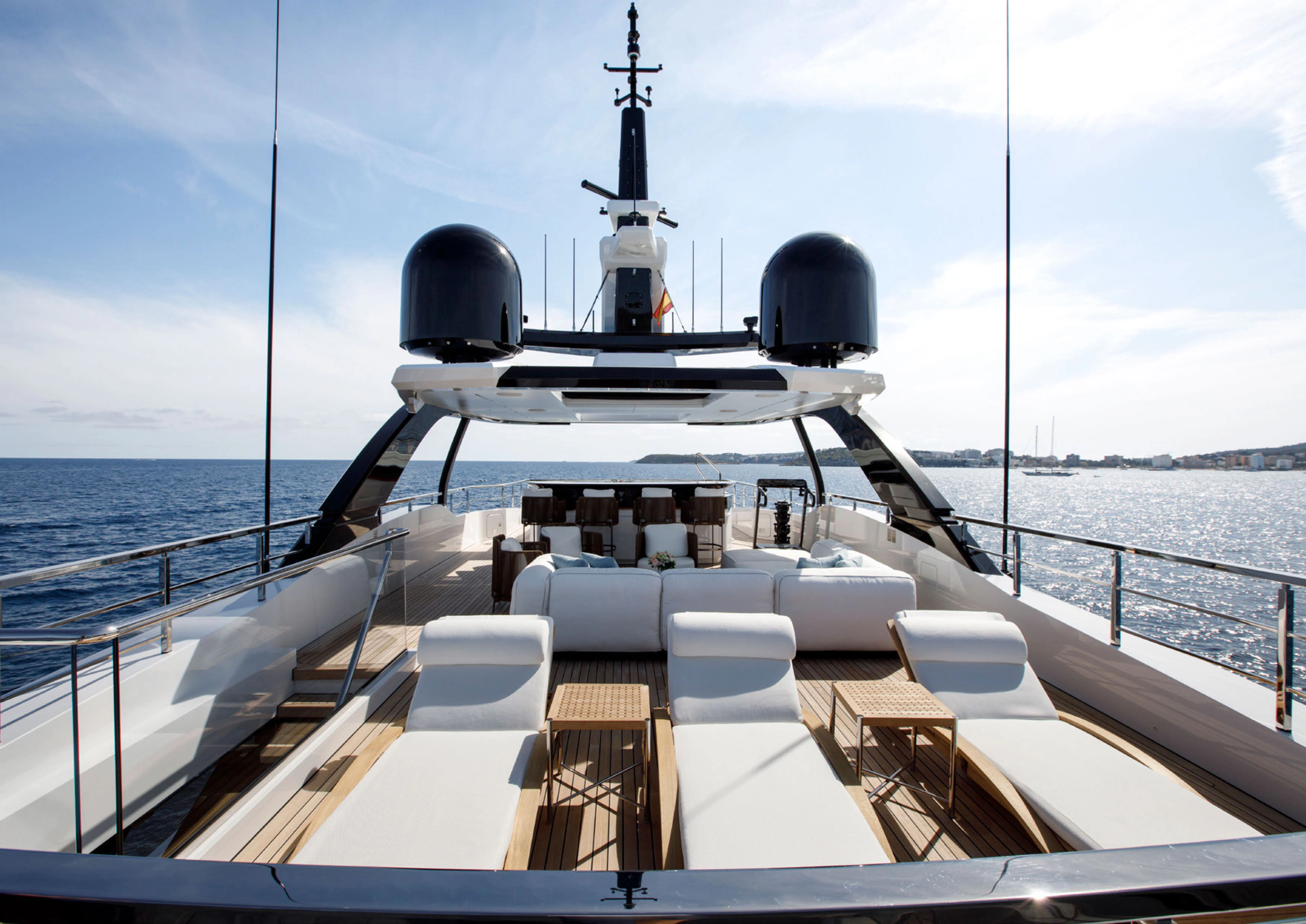 a boat on the water aboard PERLA BIANCA Yacht for Charter