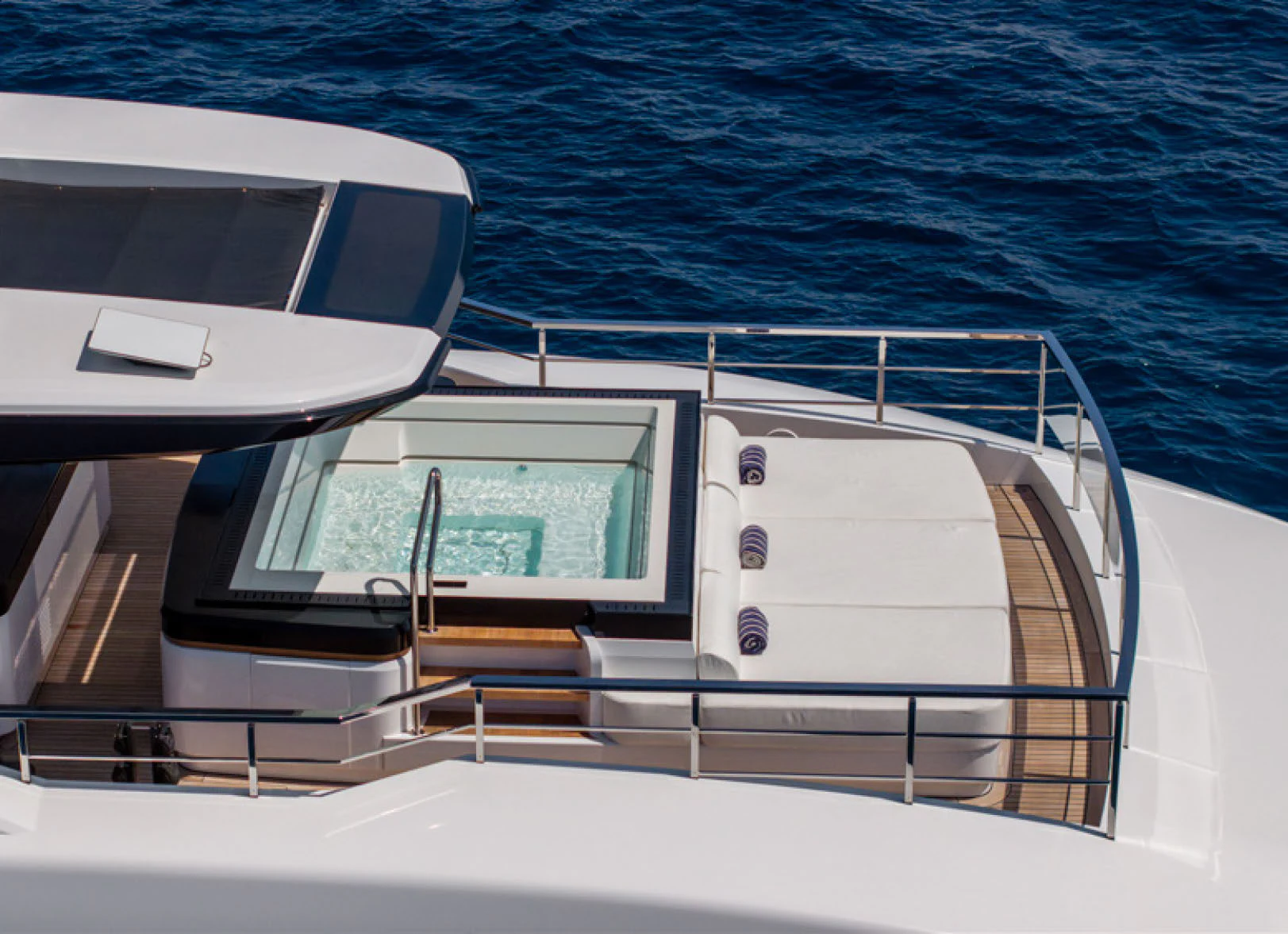 a boat on the water aboard PERLA BIANCA Yacht for Charter