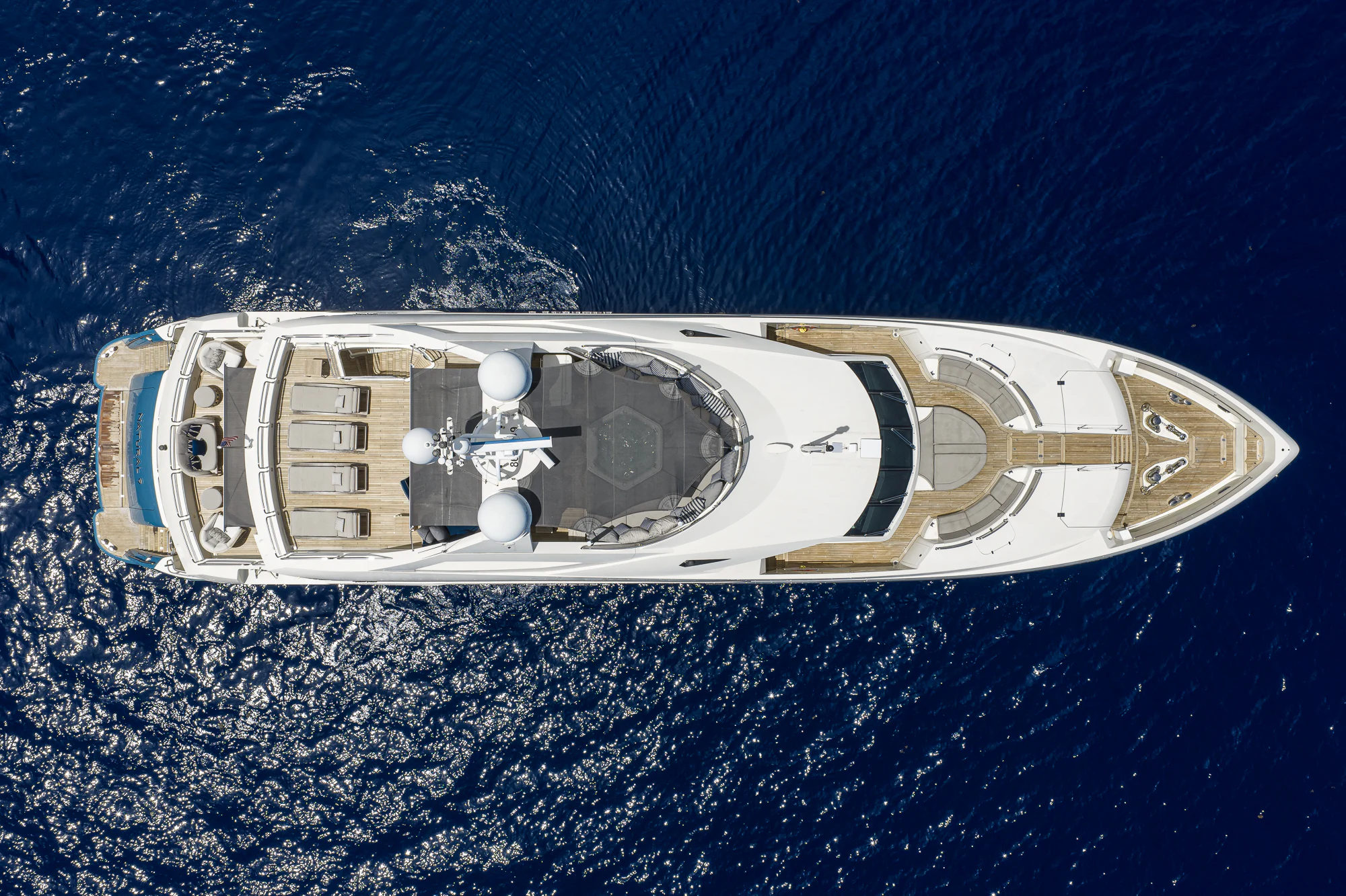 a space ship in the water aboard NATURAL 9 Yacht for Sale