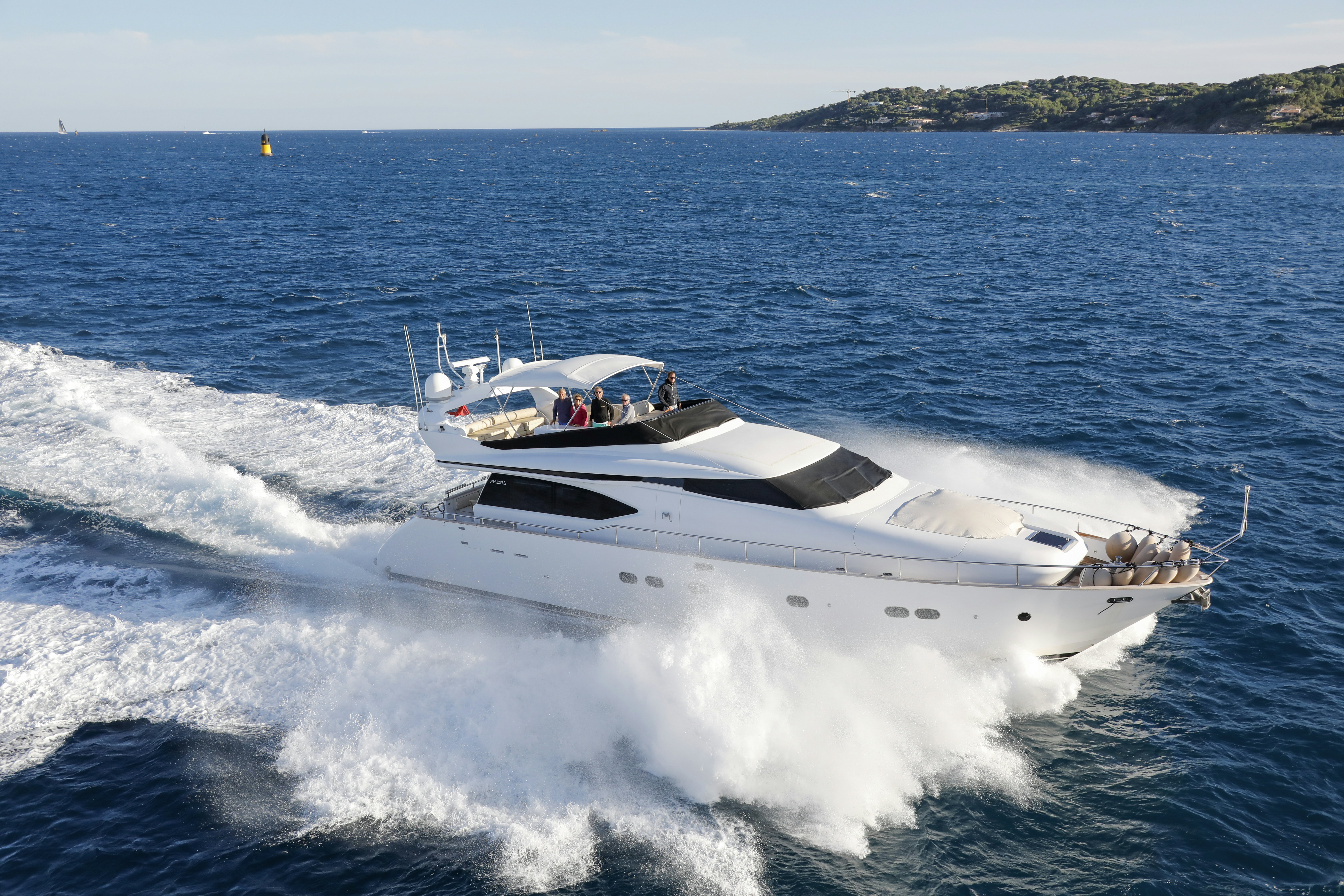 a boat on the water aboard YAKOS Yacht for Sale