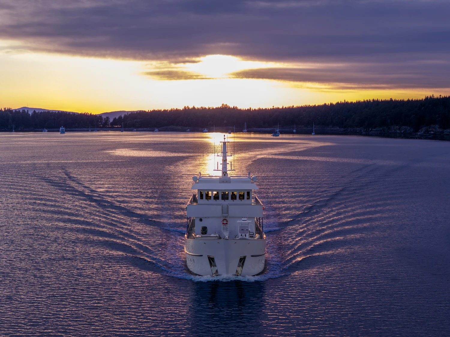 a boat on the water aboard SURFBIRD Yacht for Charter