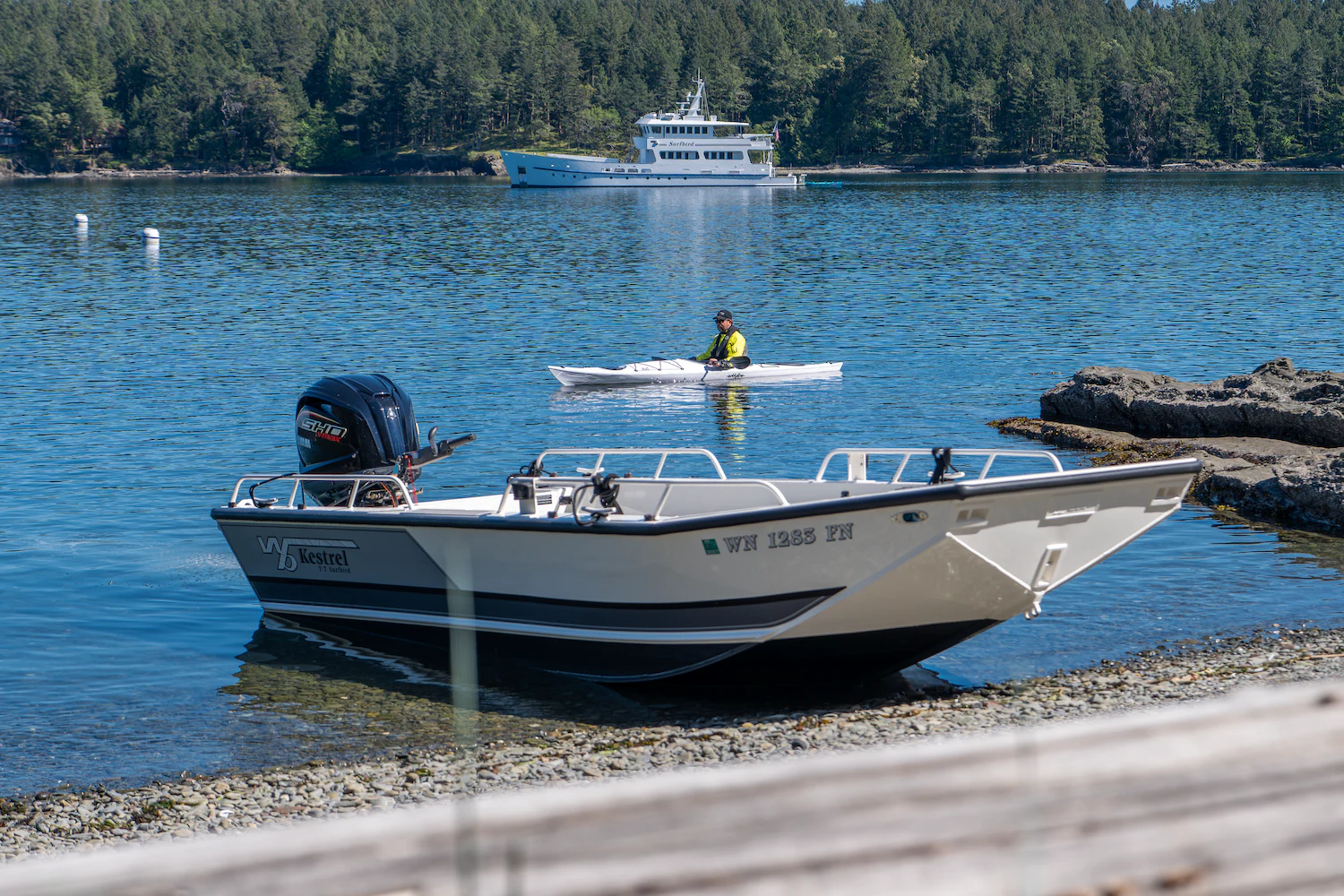 a boat on the water aboard SURFBIRD Yacht for Charter