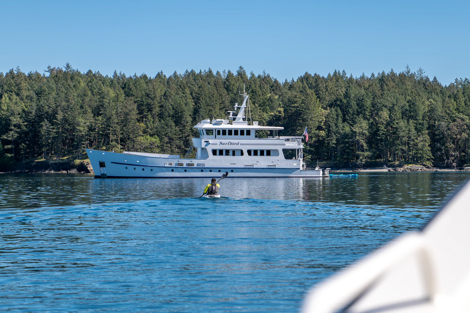 a boat on the water aboard SURFBIRD Yacht for Charter