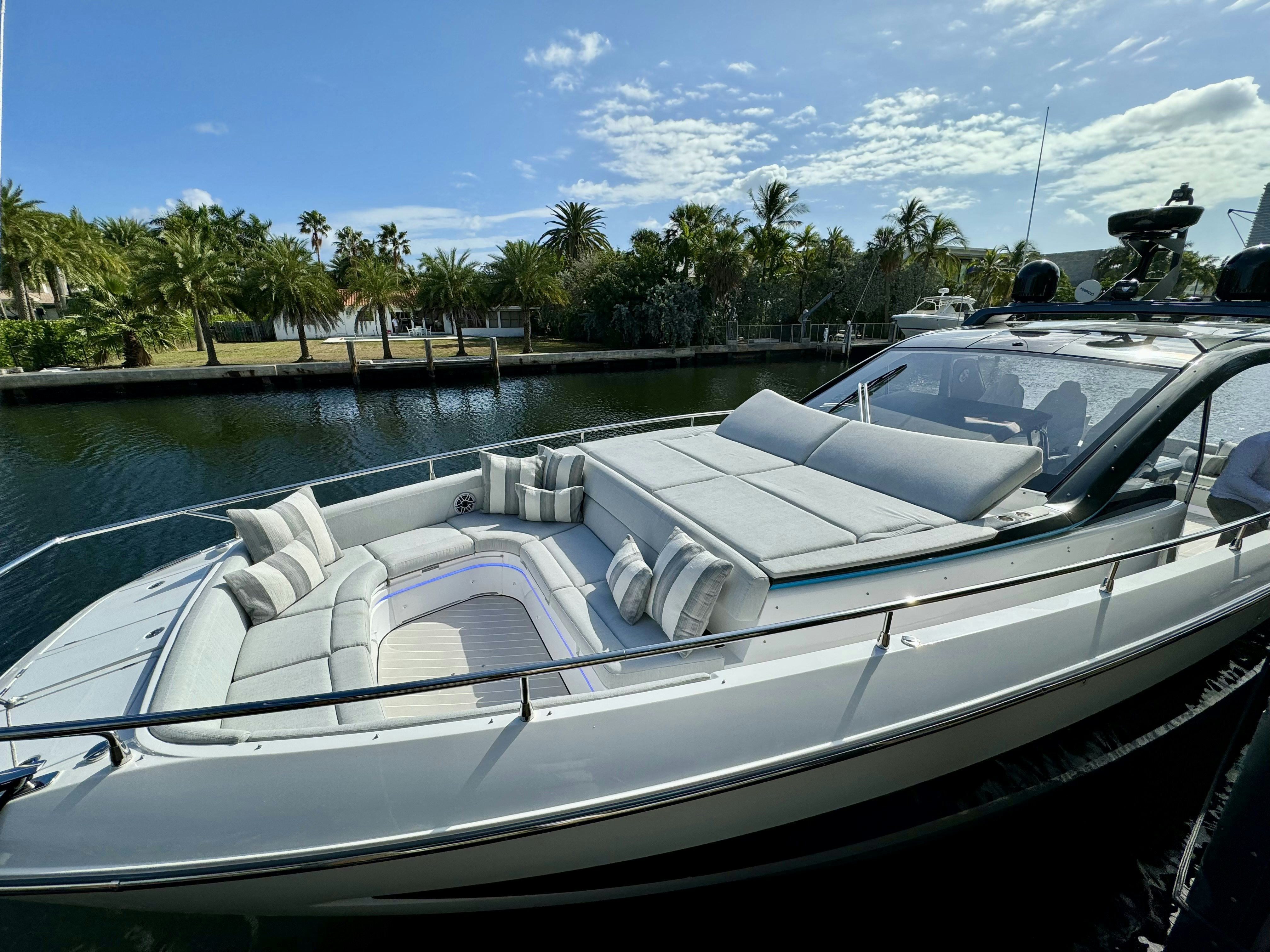 a boat in a harbor aboard GG Yacht for Sale