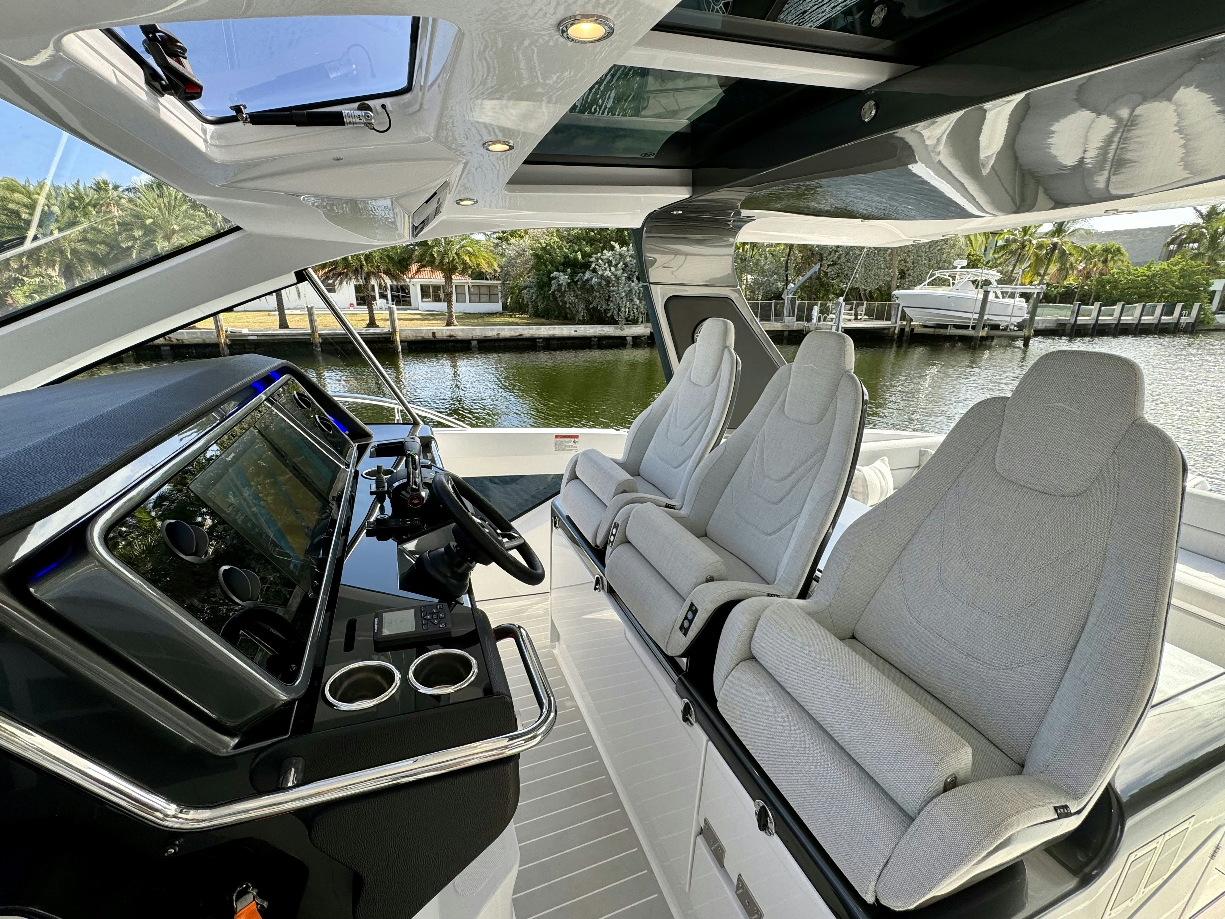 inside of a car aboard GG Yacht for Sale