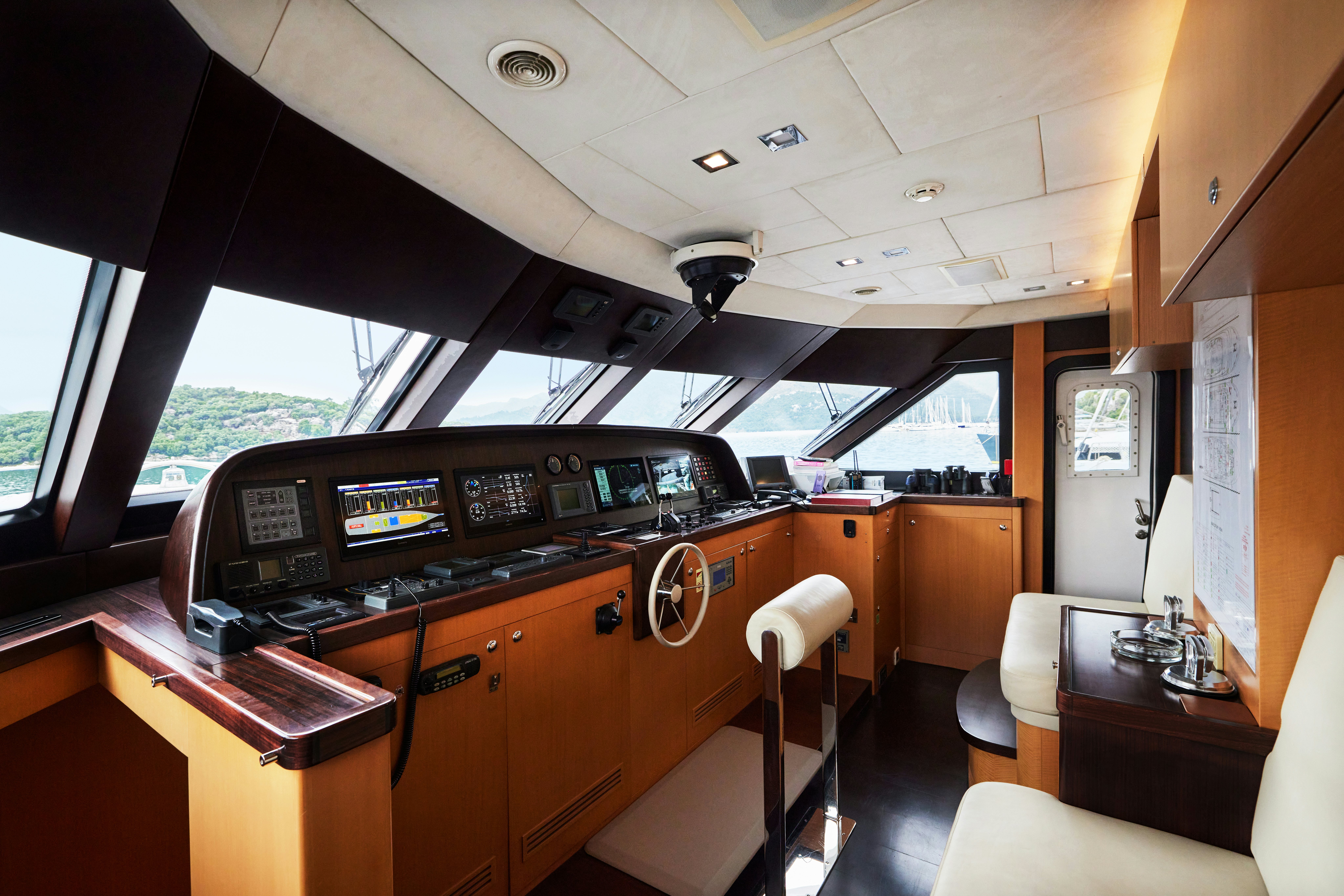 inside of a vehicle aboard AYSHA Yacht for Sale