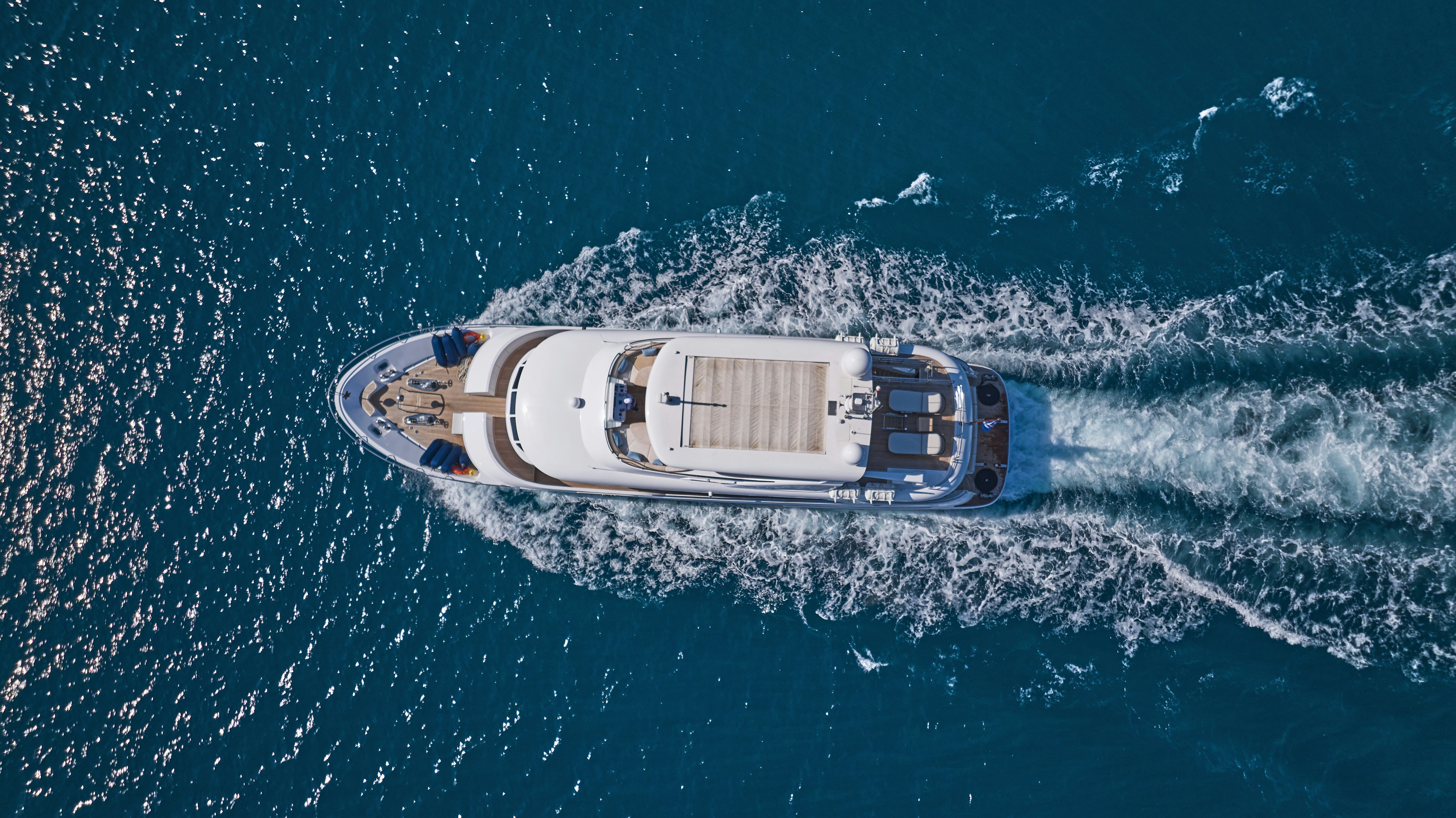 a ship in the water aboard AYSHA Yacht for Sale