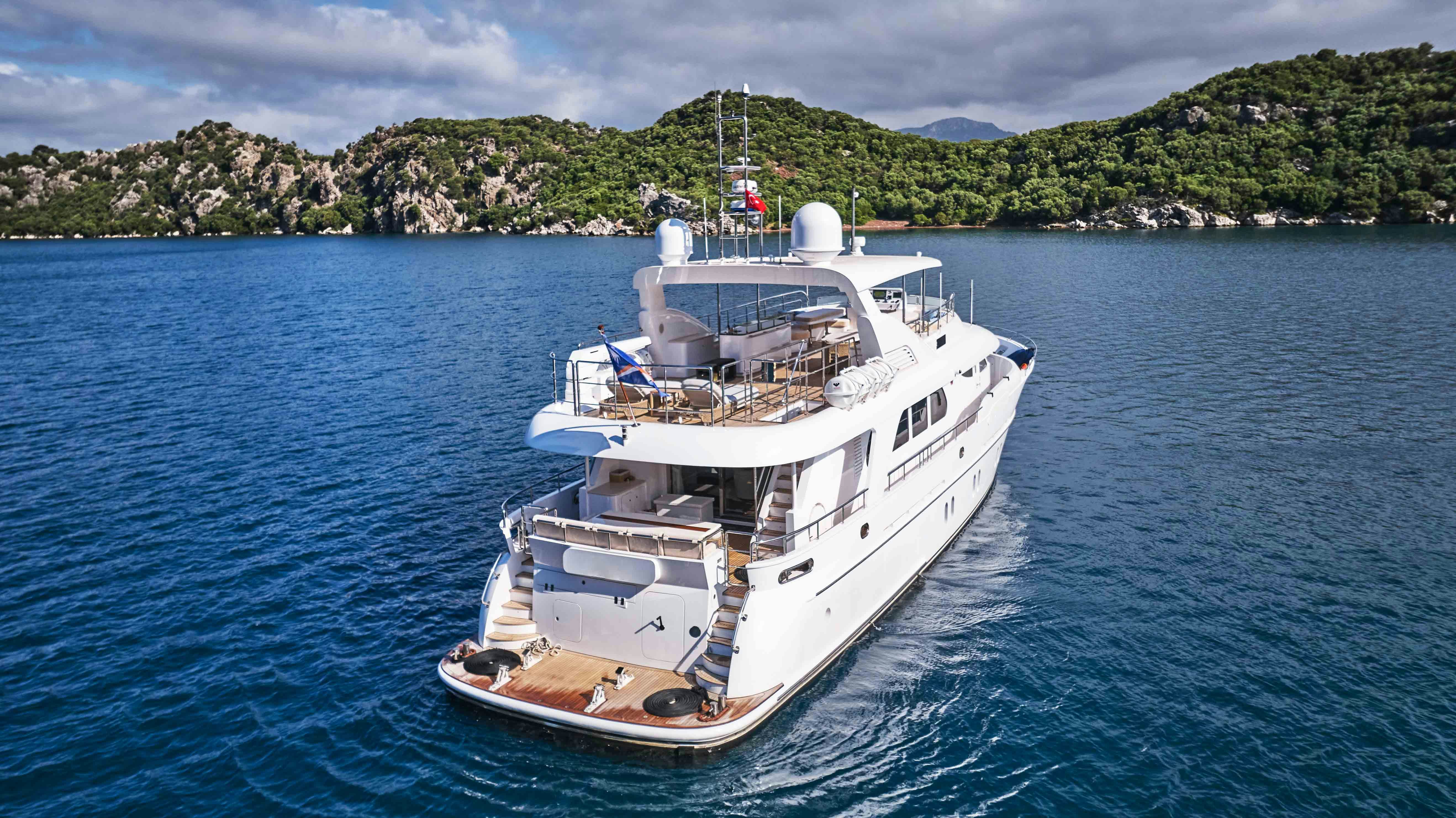 a ship in the water aboard AYSHA Yacht for Sale
