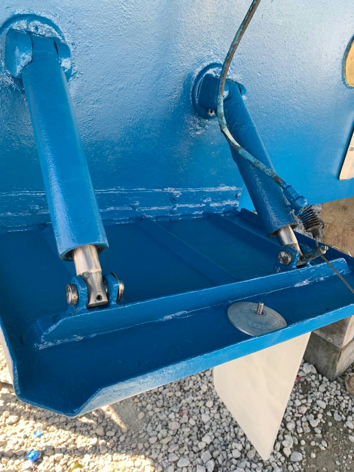 a blue metal piece of machinery aboard EQUINOX Yacht for Sale