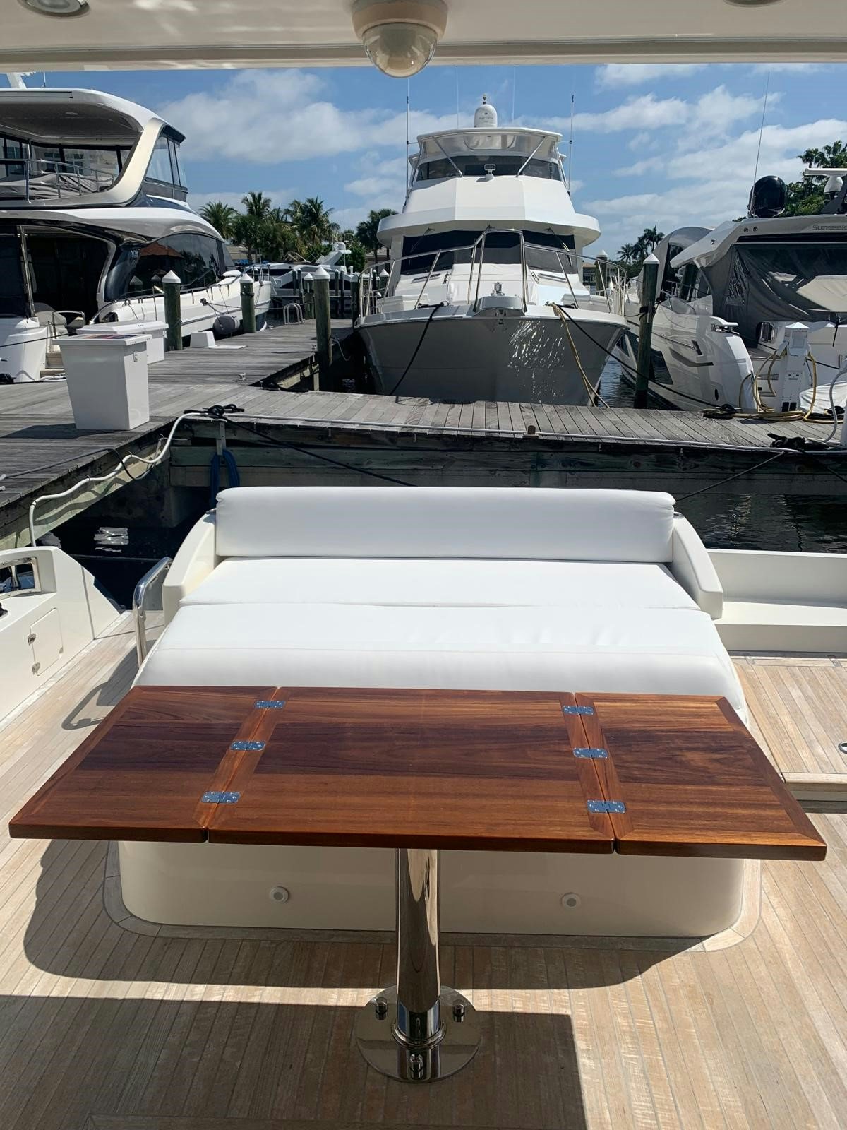 a boat on a deck aboard EQUINOX Yacht for Sale