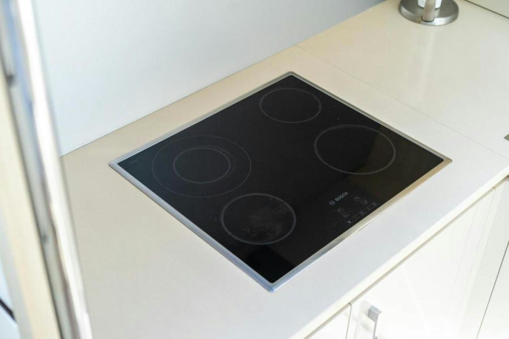 a black and white stove aboard EQUINOX Yacht for Sale