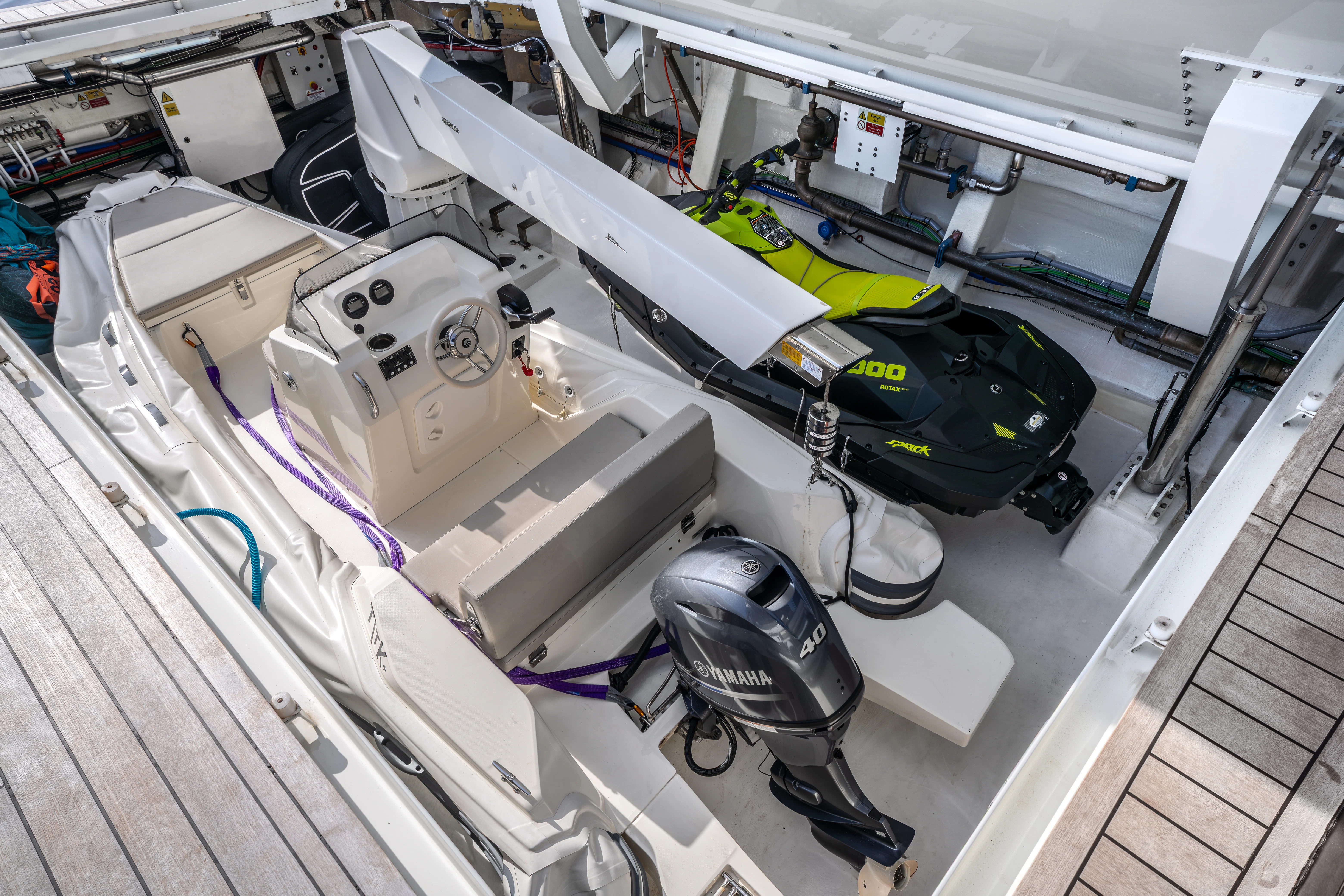 a model of a space ship aboard K+ Yacht for Sale