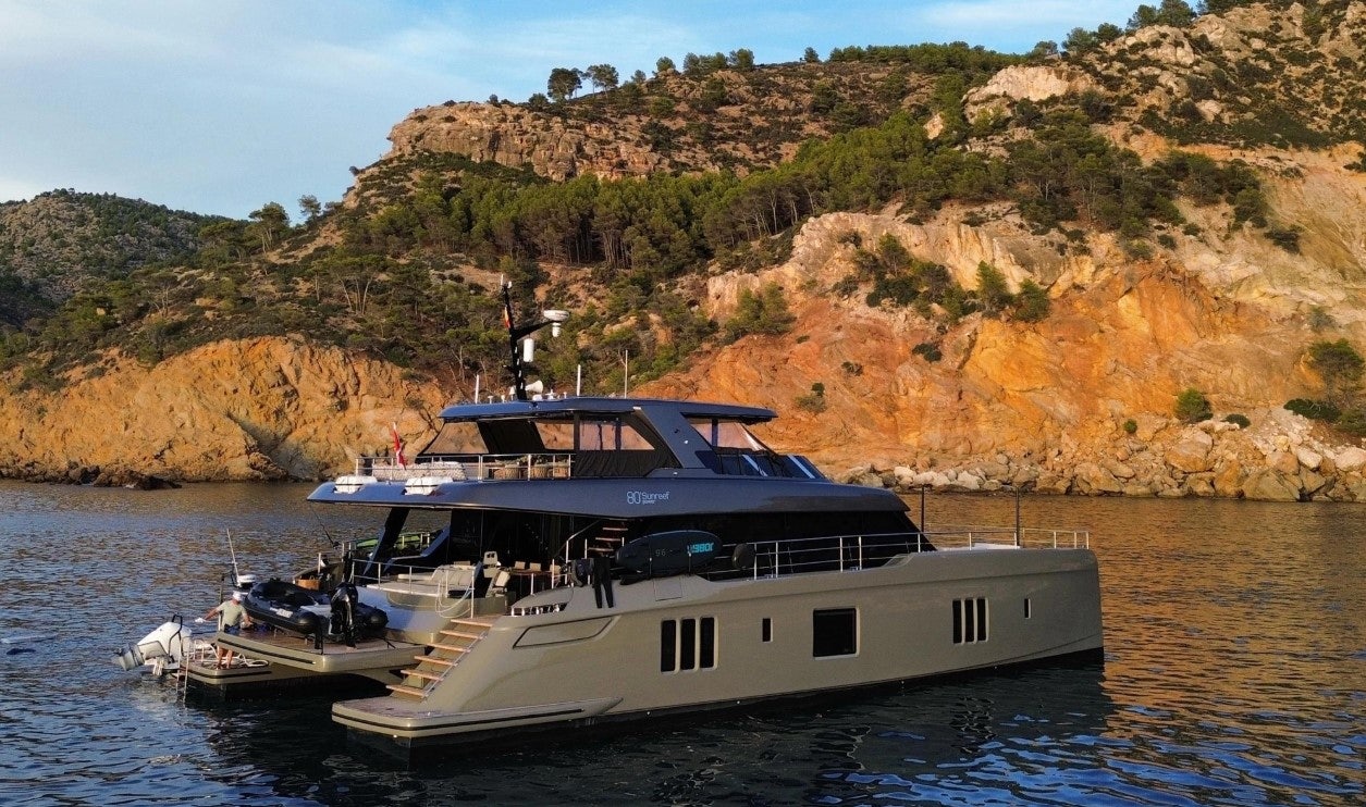 a boat on the water aboard AMITATU Yacht for Charter