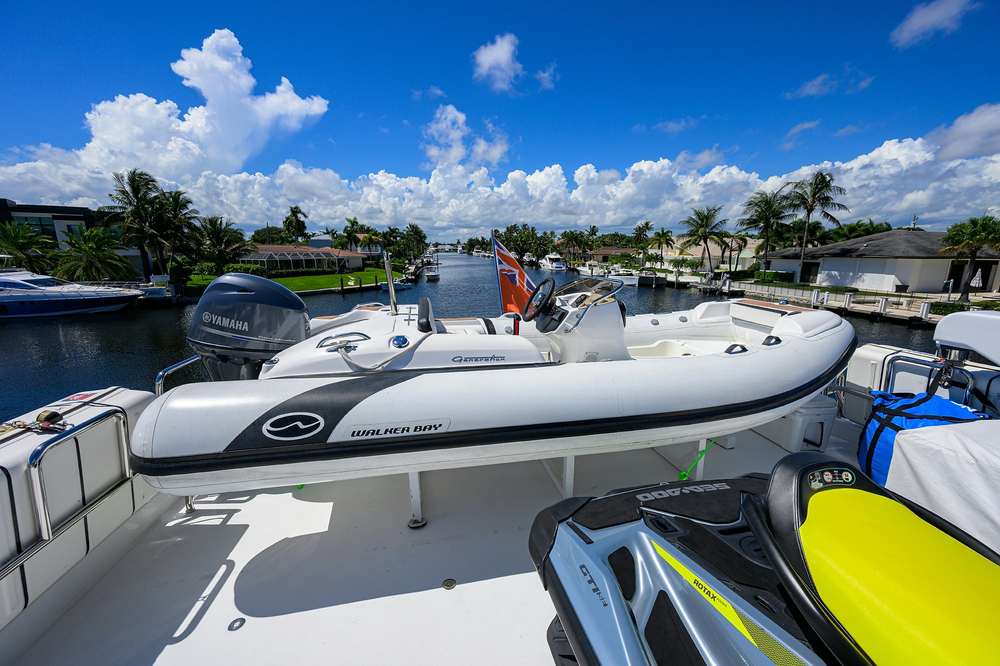 a boat with a helmet on it aboard REMY ROO Yacht for Sale