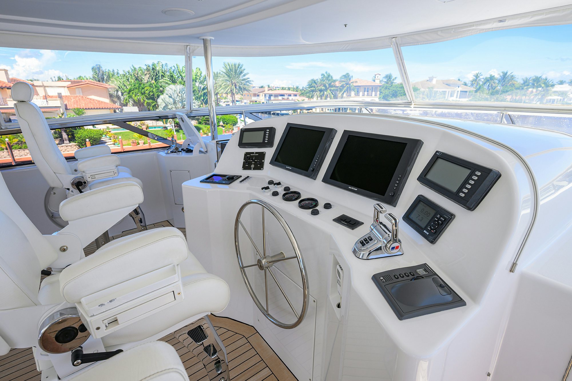 inside of a white car aboard REMY ROO Yacht for Sale