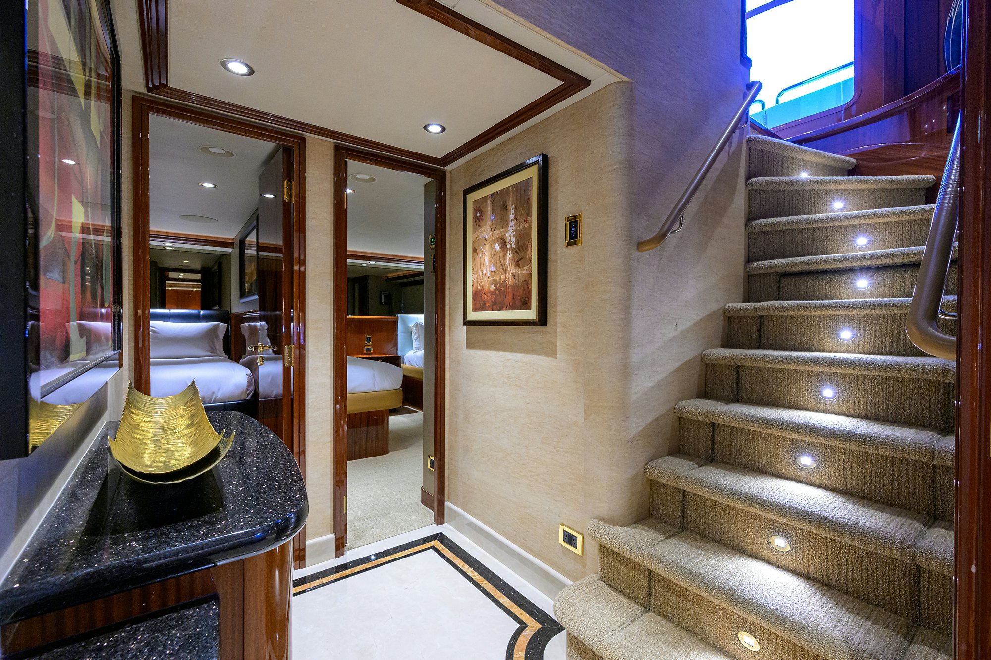 a staircase leading to a room aboard REMY ROO Yacht for Sale