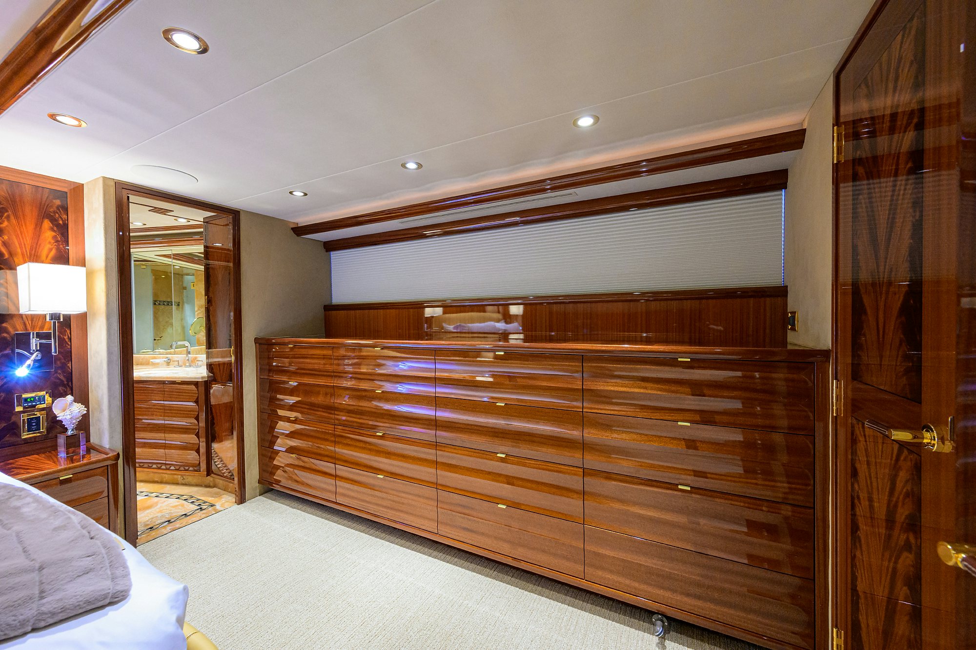 a large room with a bed and a closet aboard REMY ROO Yacht for Sale