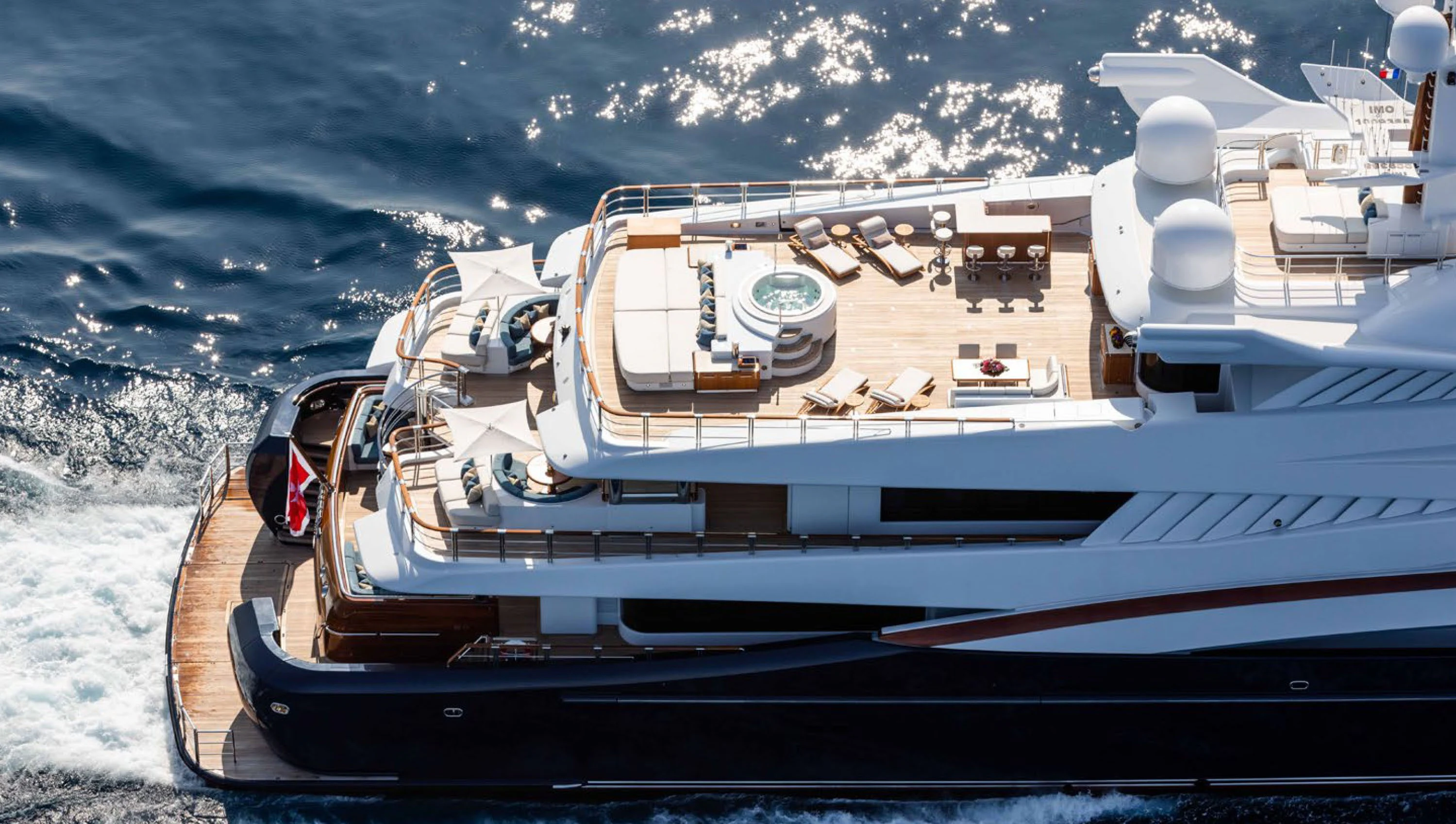 a large white ship aboard WHEELS Yacht for Charter