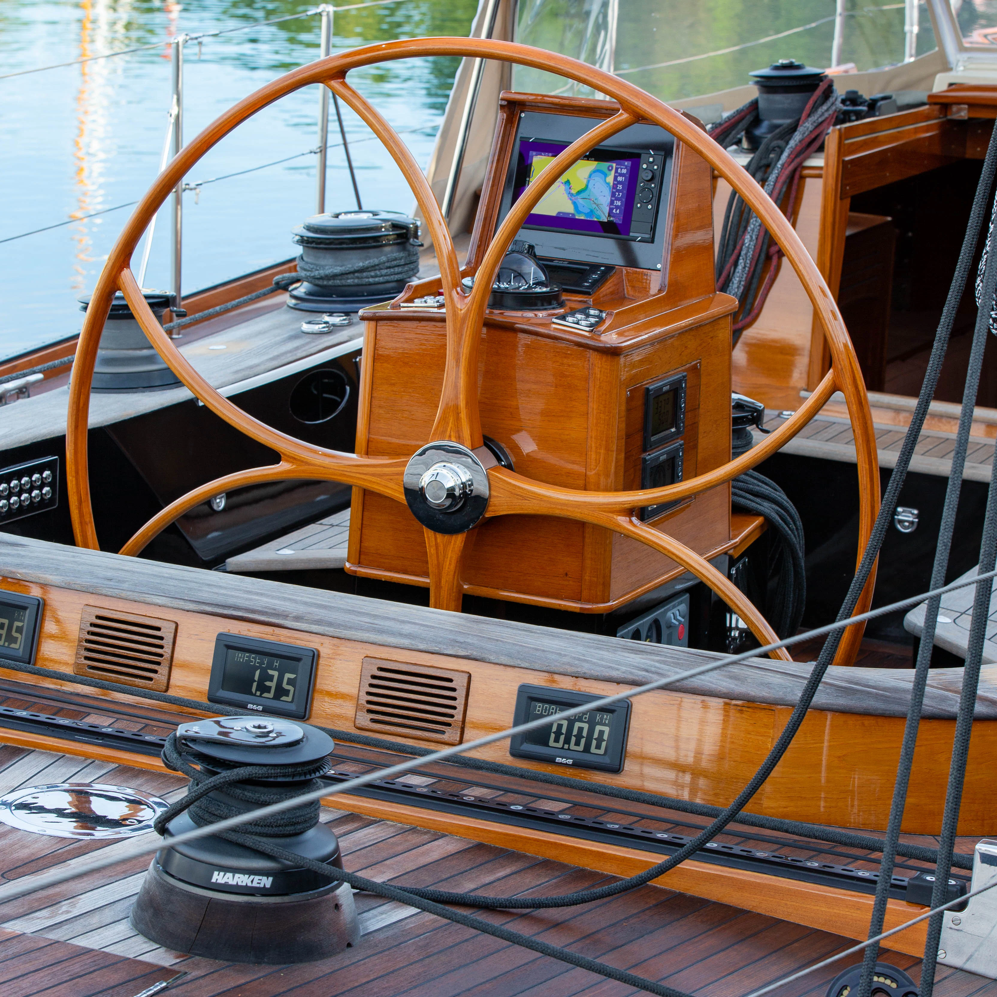 a machine with a large piece of equipment on it aboard FALCON Yacht for Sale