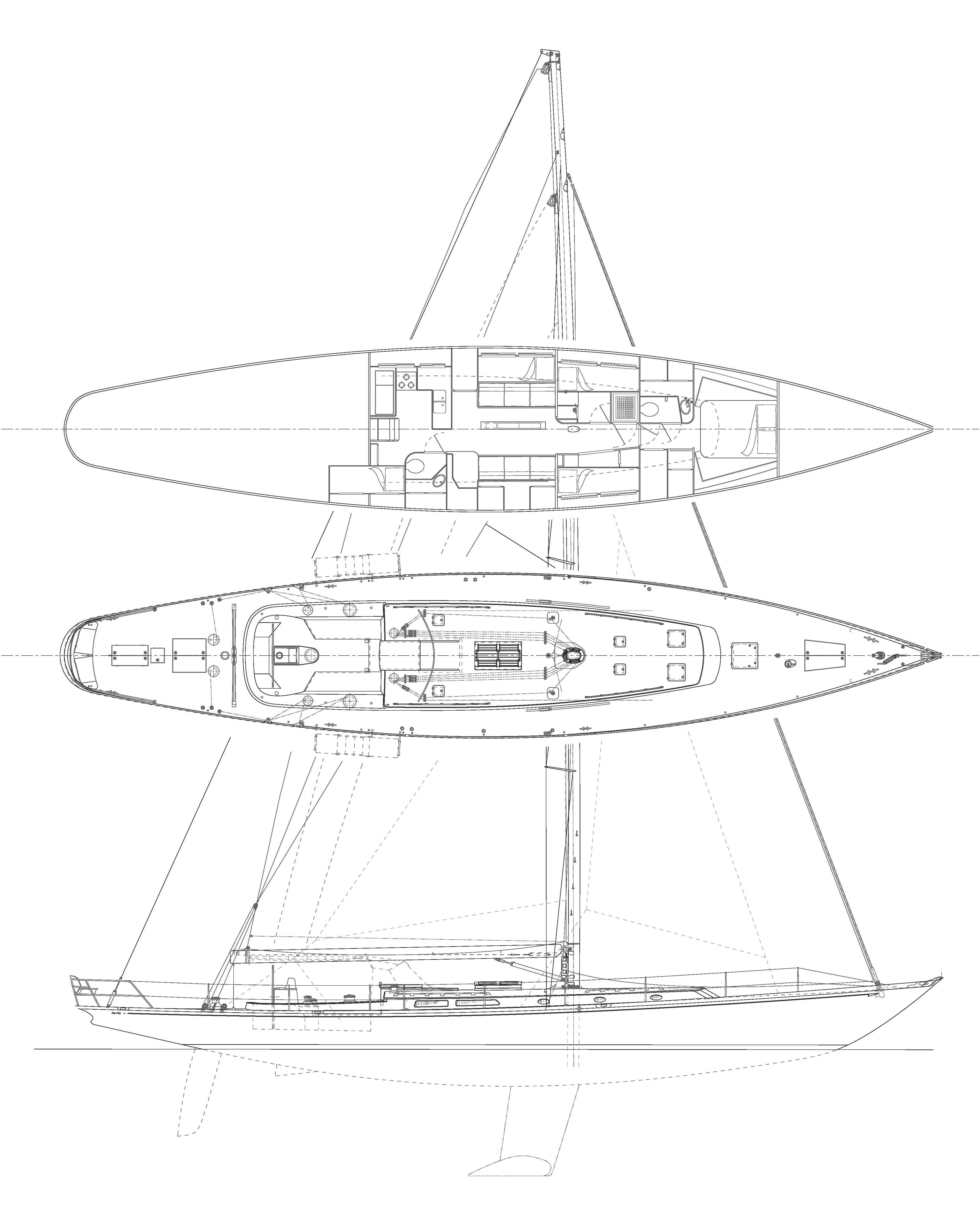 diagram, engineering drawing aboard FALCON Yacht for Sale