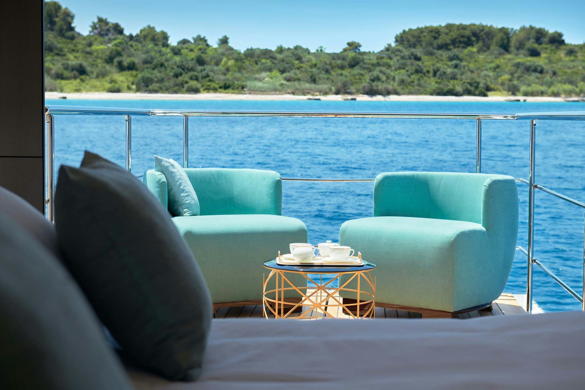 a boat on the water aboard HEED Yacht for Charter