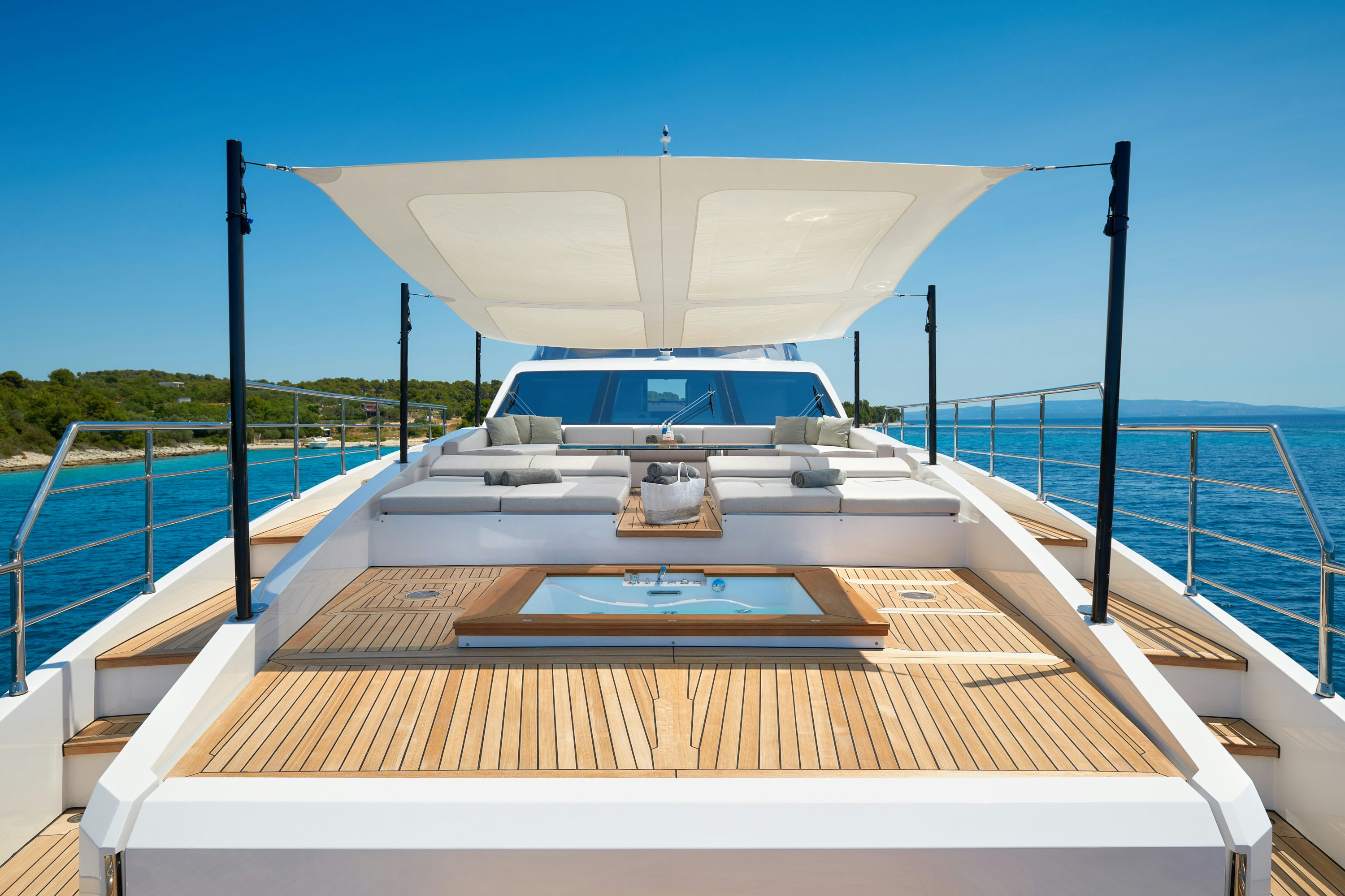 a boat on a deck aboard HEED Yacht for Sale