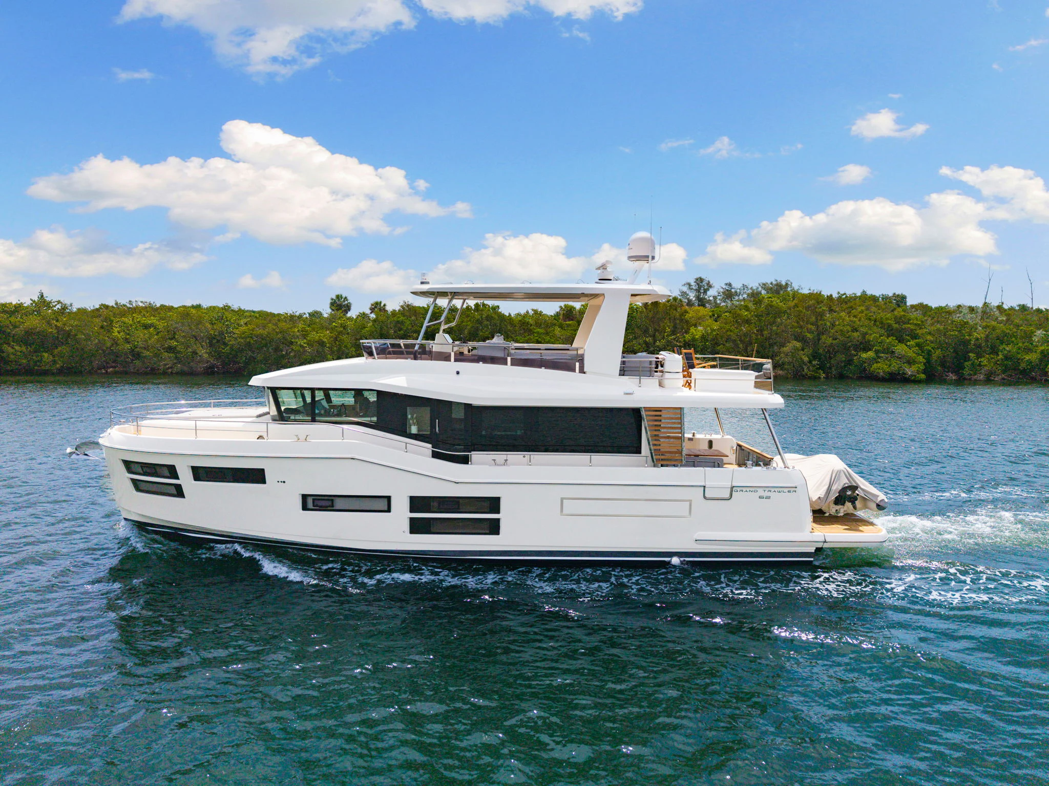 a boat on the water aboard ABIDE AWHILE Yacht for Sale